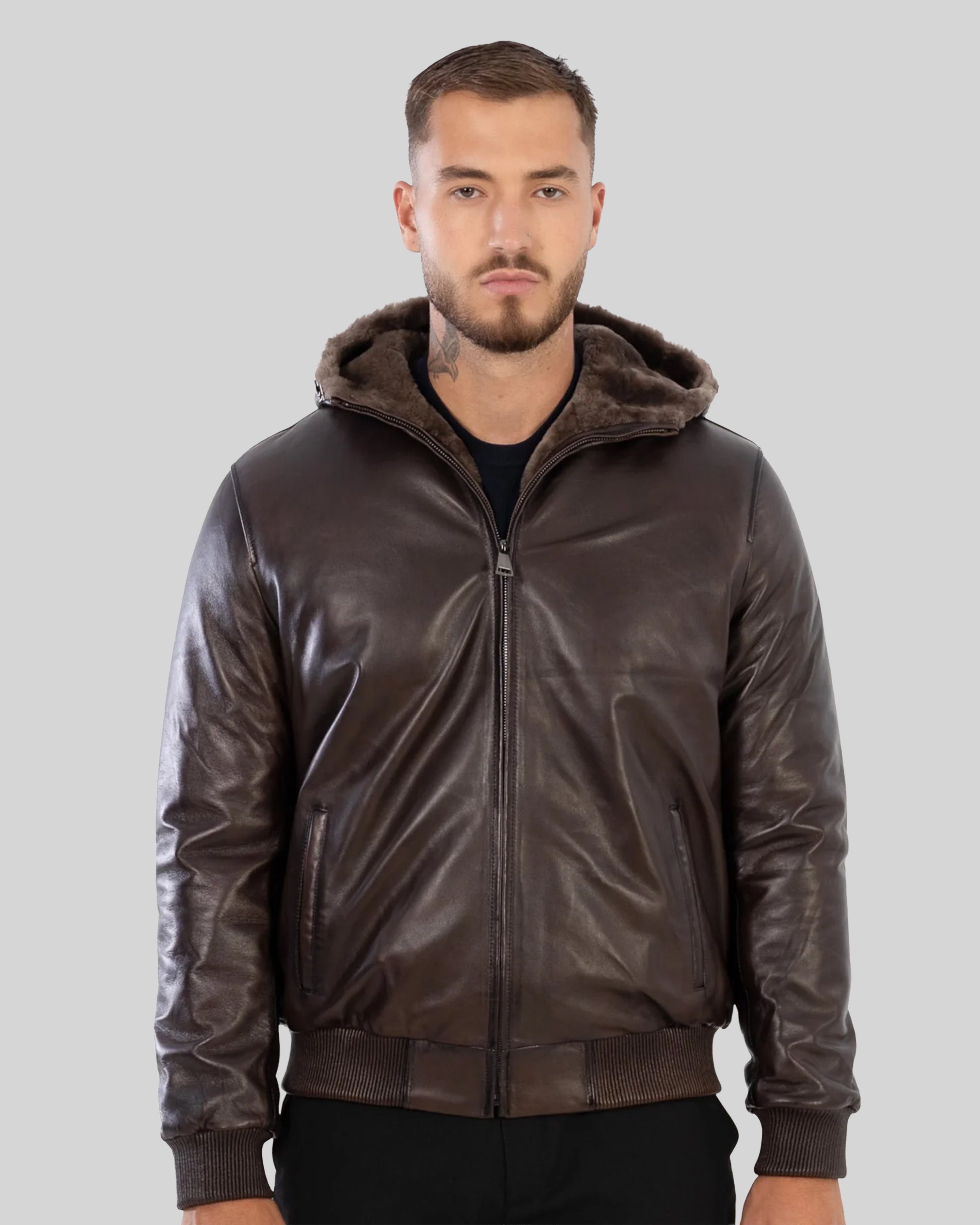 DANTE Genuine Shearling Bomber Leather Jacket – Dimitri