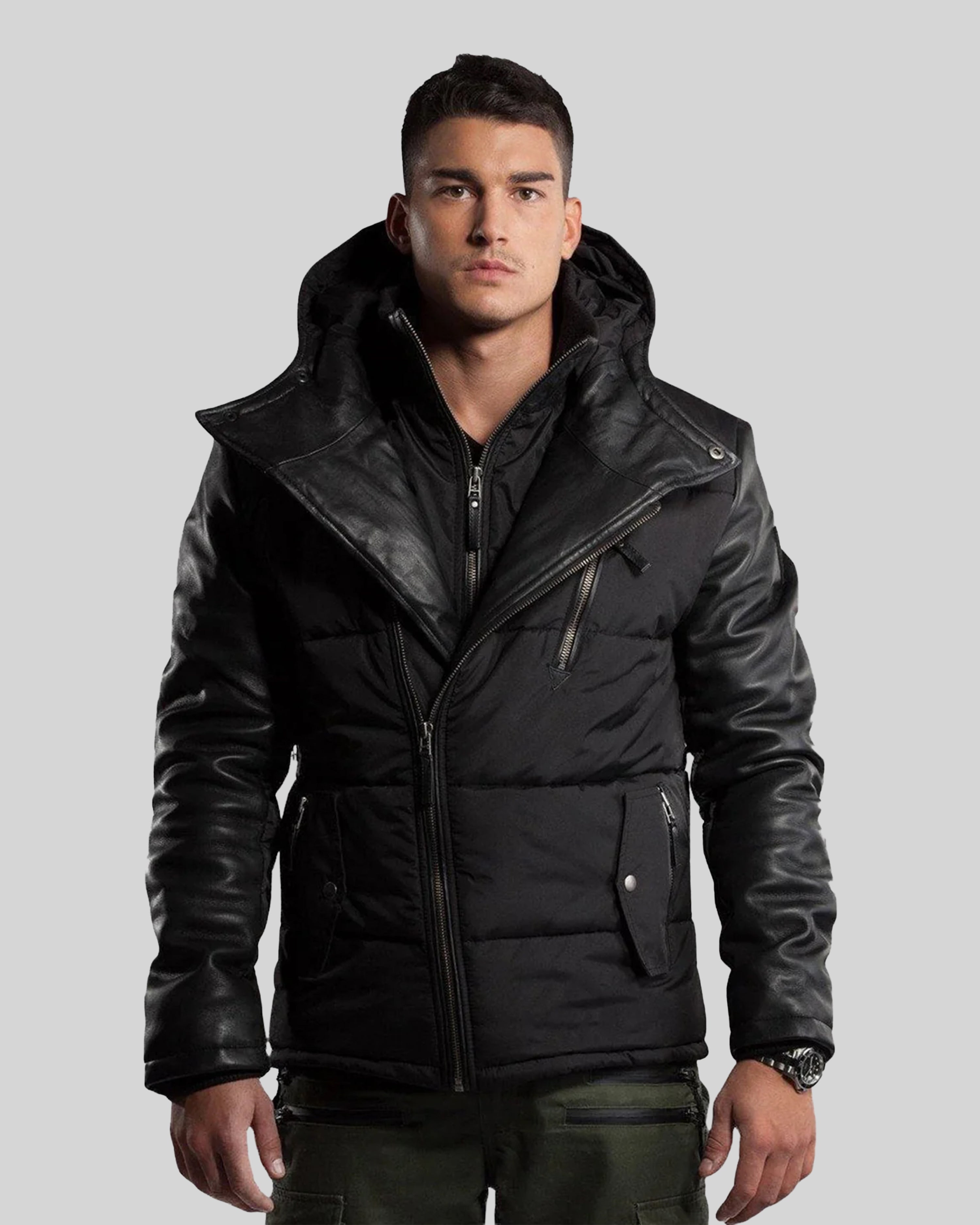 Adamo Leather Sleeves Parka – Dimitri