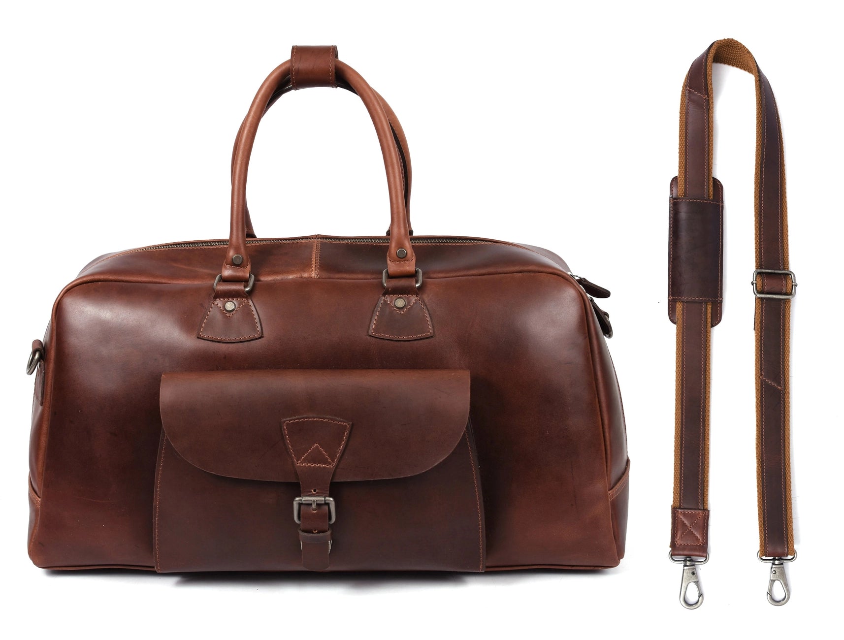 Velour Leather Duffle Bag