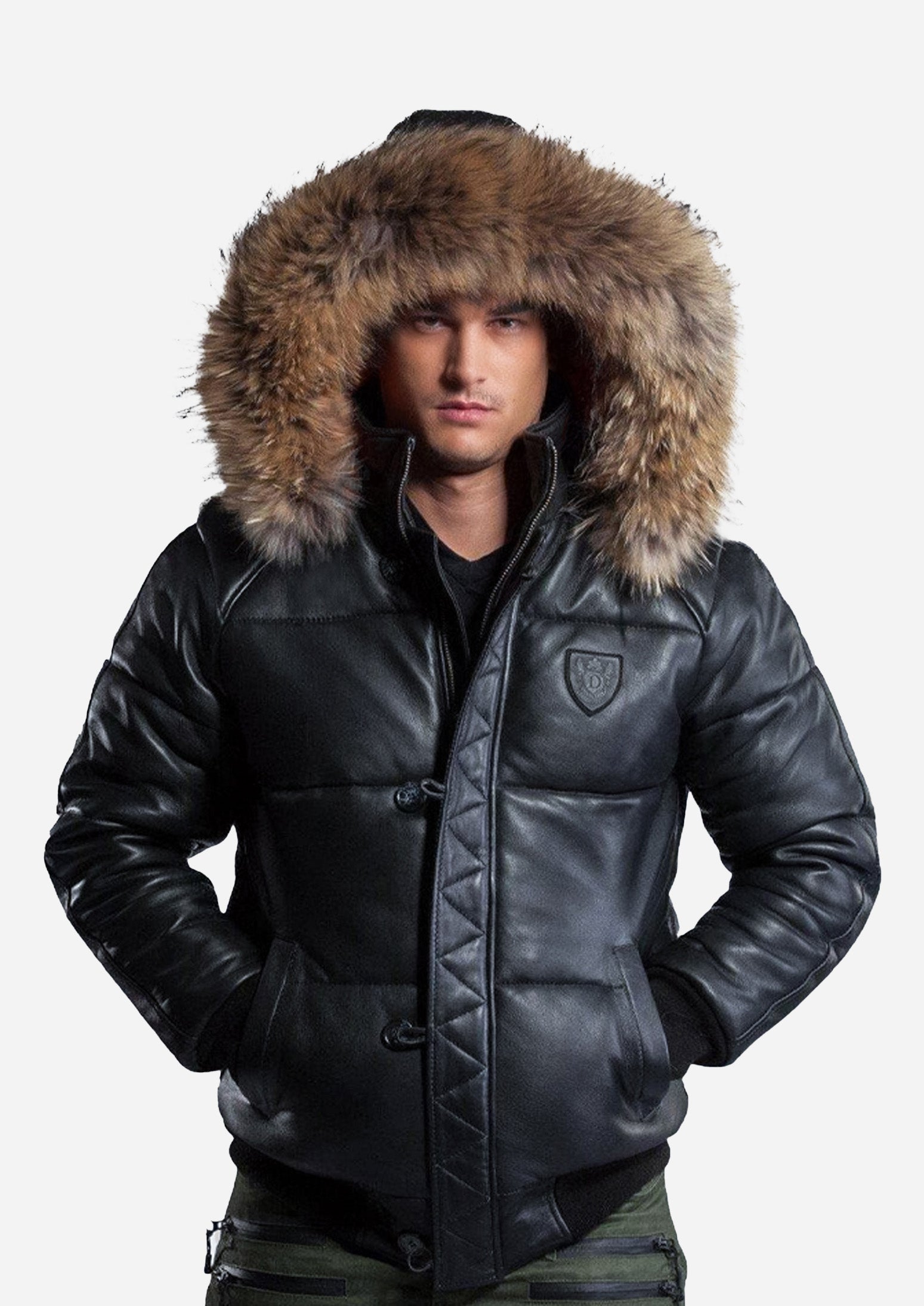 Arctic Leather Coat With Natural Fur