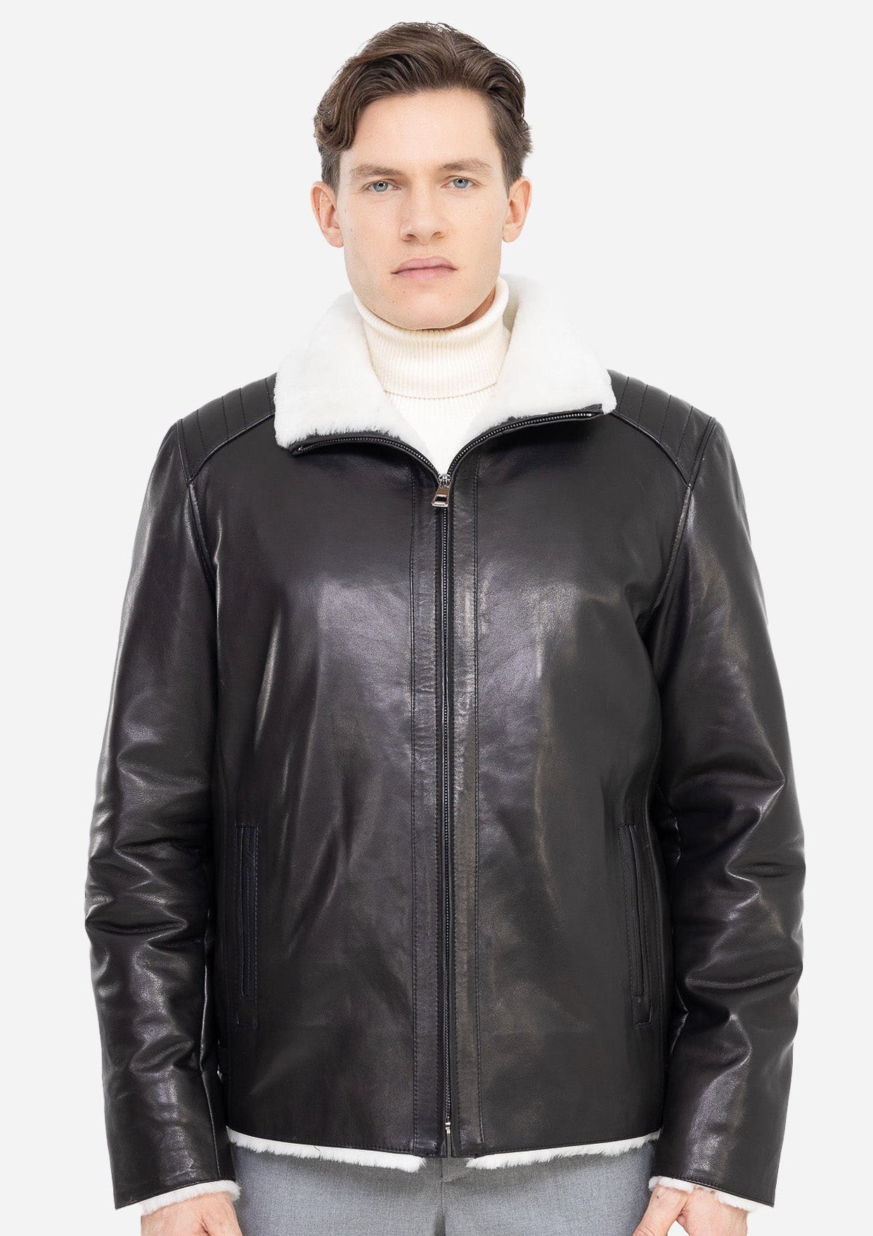 JUSTIN Genuine shearling jacket-thumbmail-3
