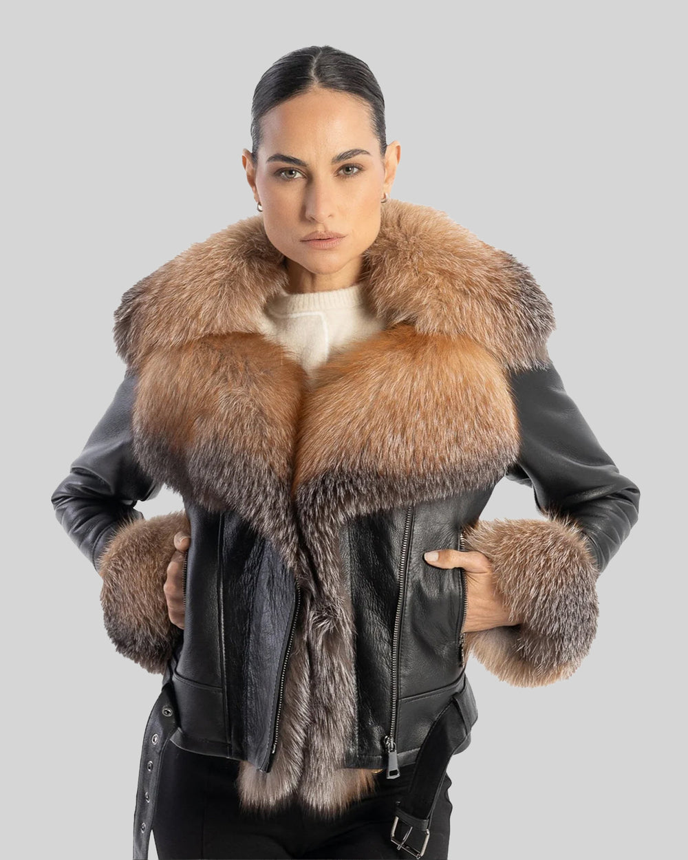 Bianca Shearling Jacket with  Fox Fur