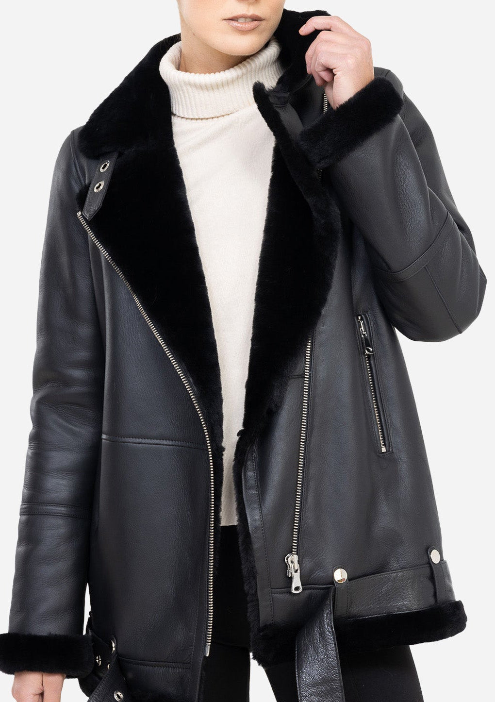 POLINA  GENUINE  SHEARLING JACKET-thumbmail-2