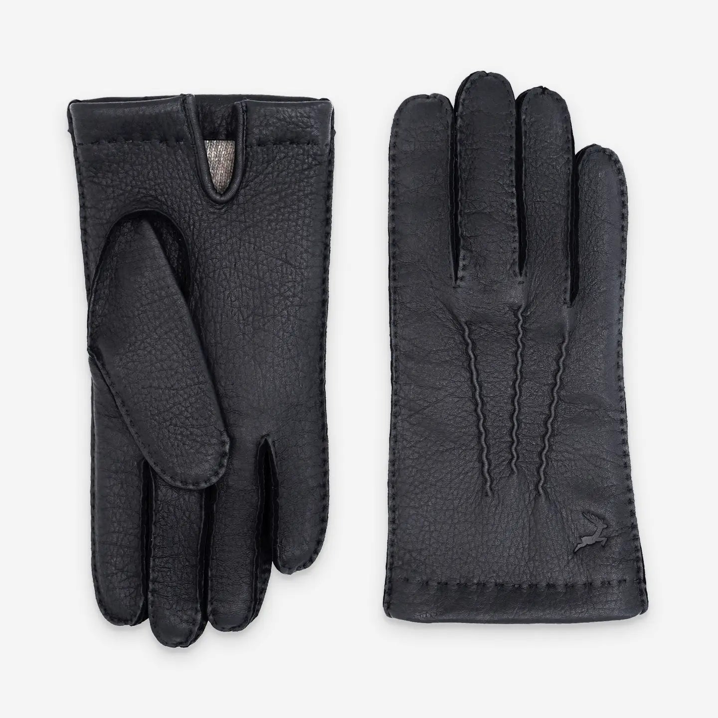Deer Leather gloves - 100% cashmere