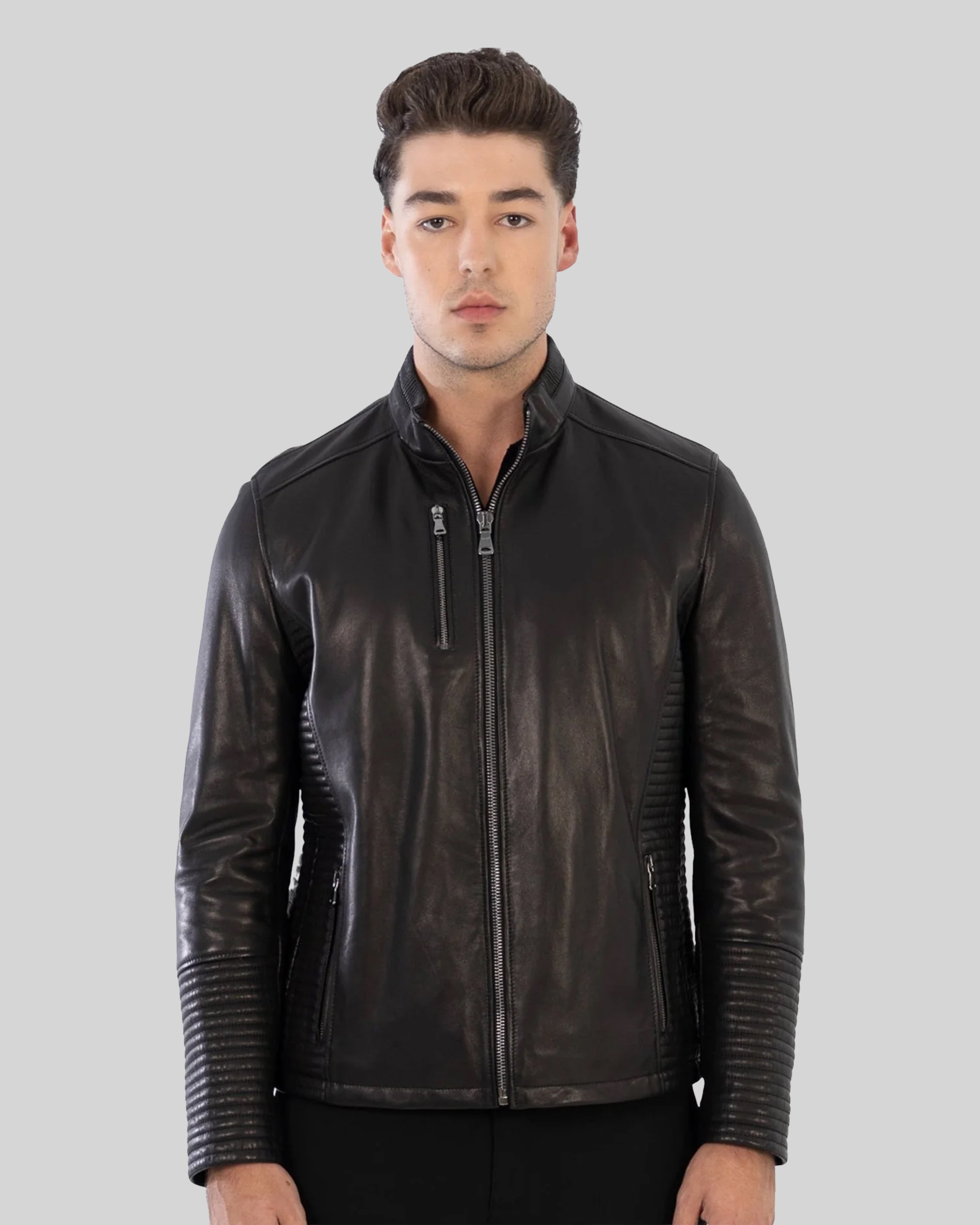 ジャケット・アウター Common divisor black leather jacket Jasper Leather Jacket – Dimitri