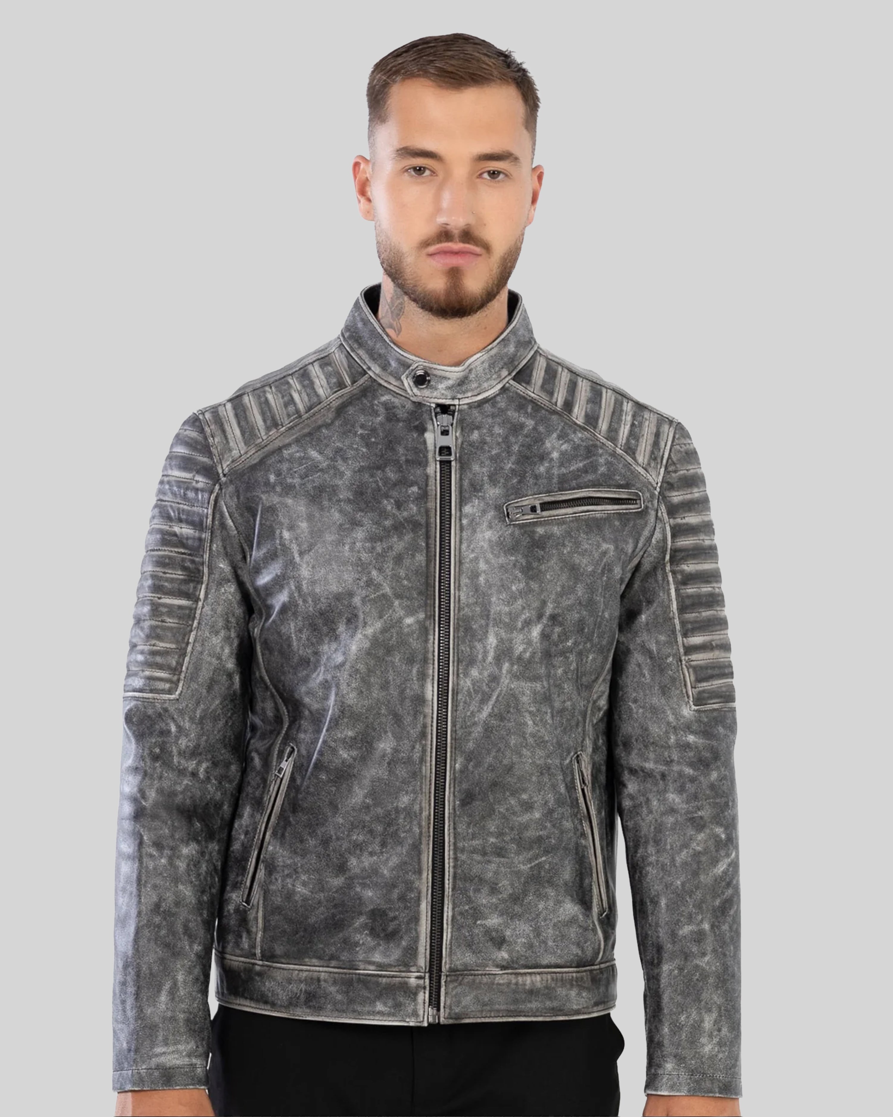 Kai Biker JACKET IN VINTAGE GRAINED LAMBSKIN