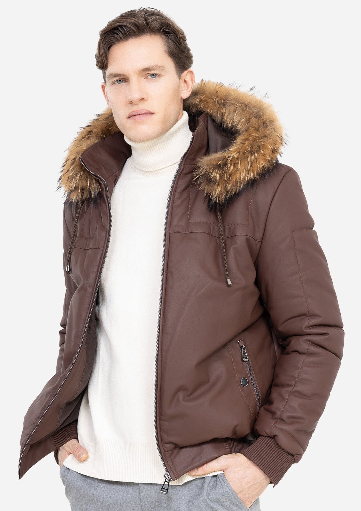 LIAM Leather Bomber Jacket