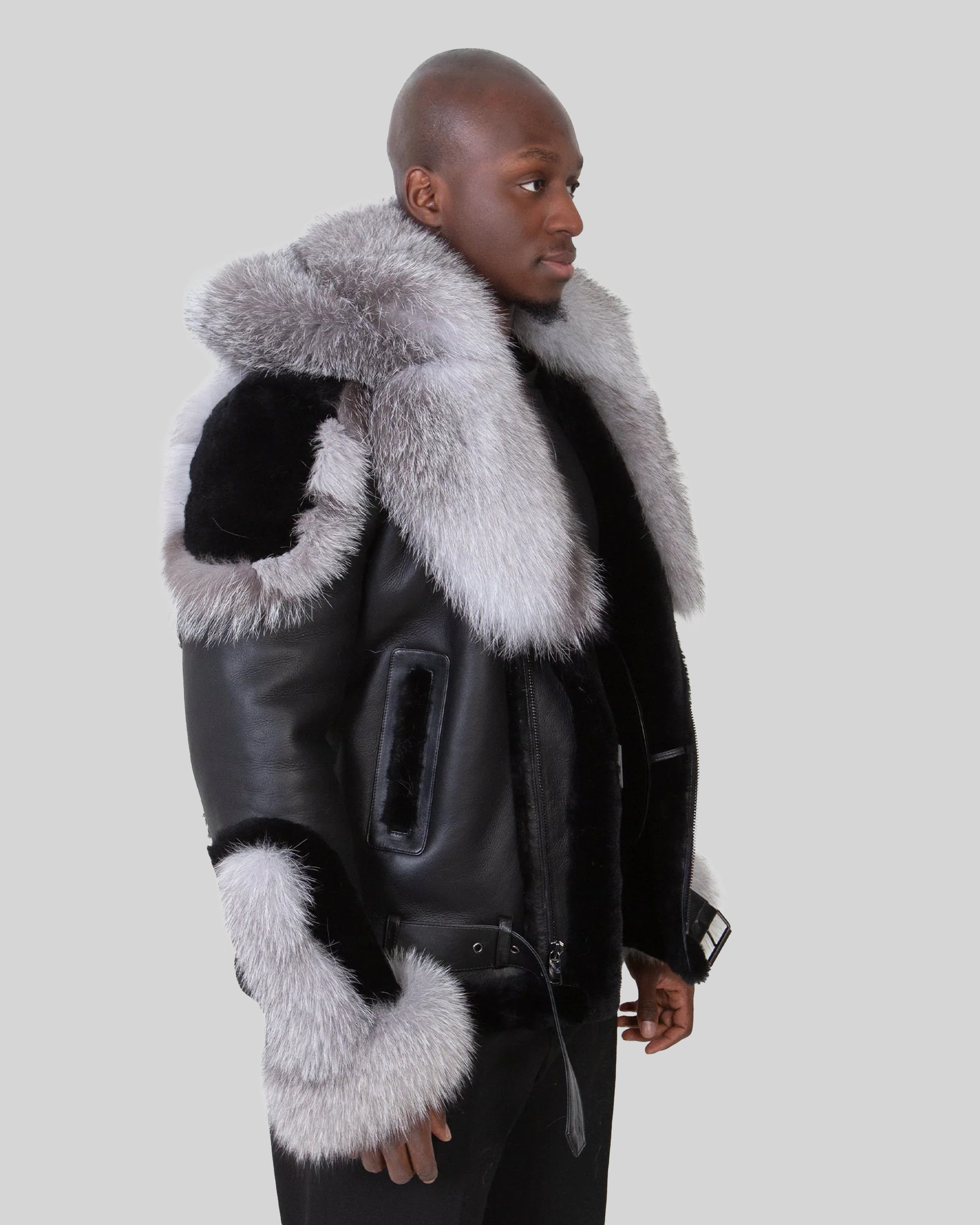 Clyde Shearling – Silver Fox Fur Coat – Dimitri