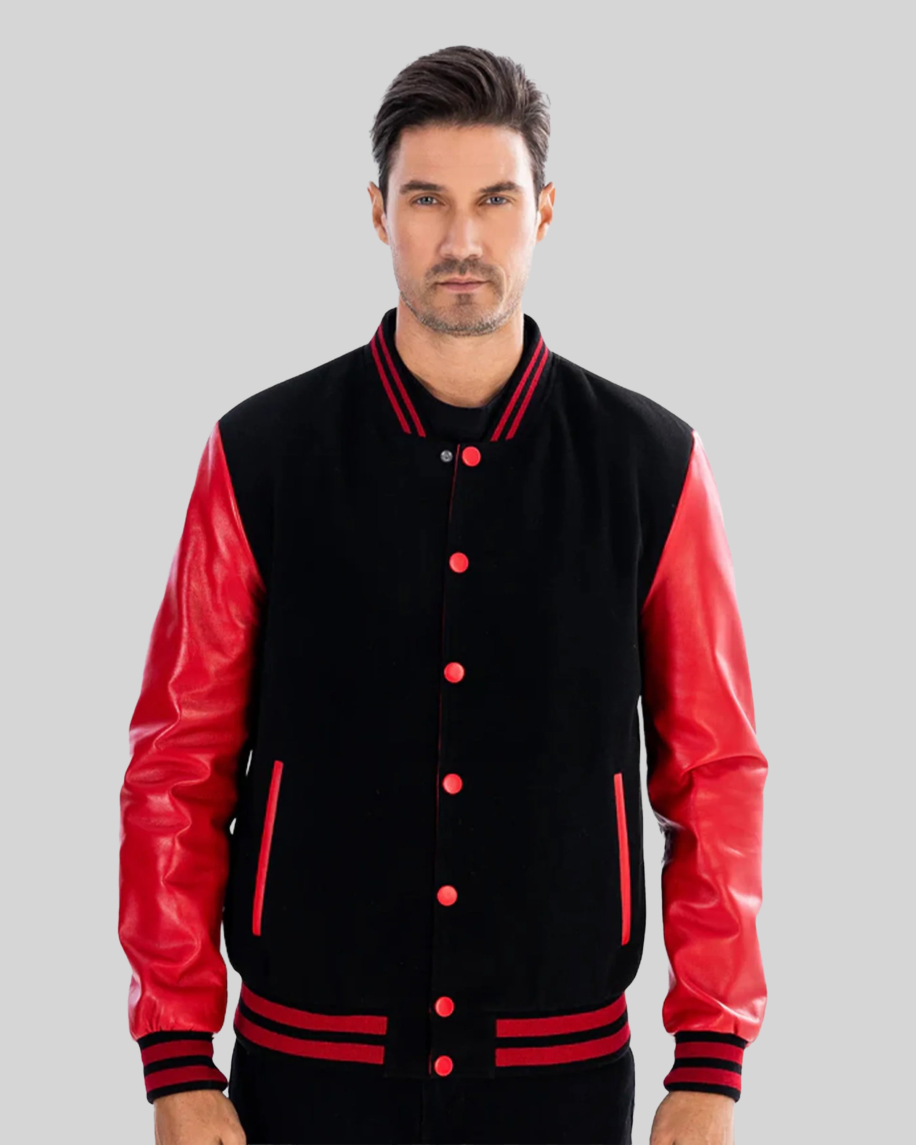 Tommy Bomber Jacket With Leather Sleeves