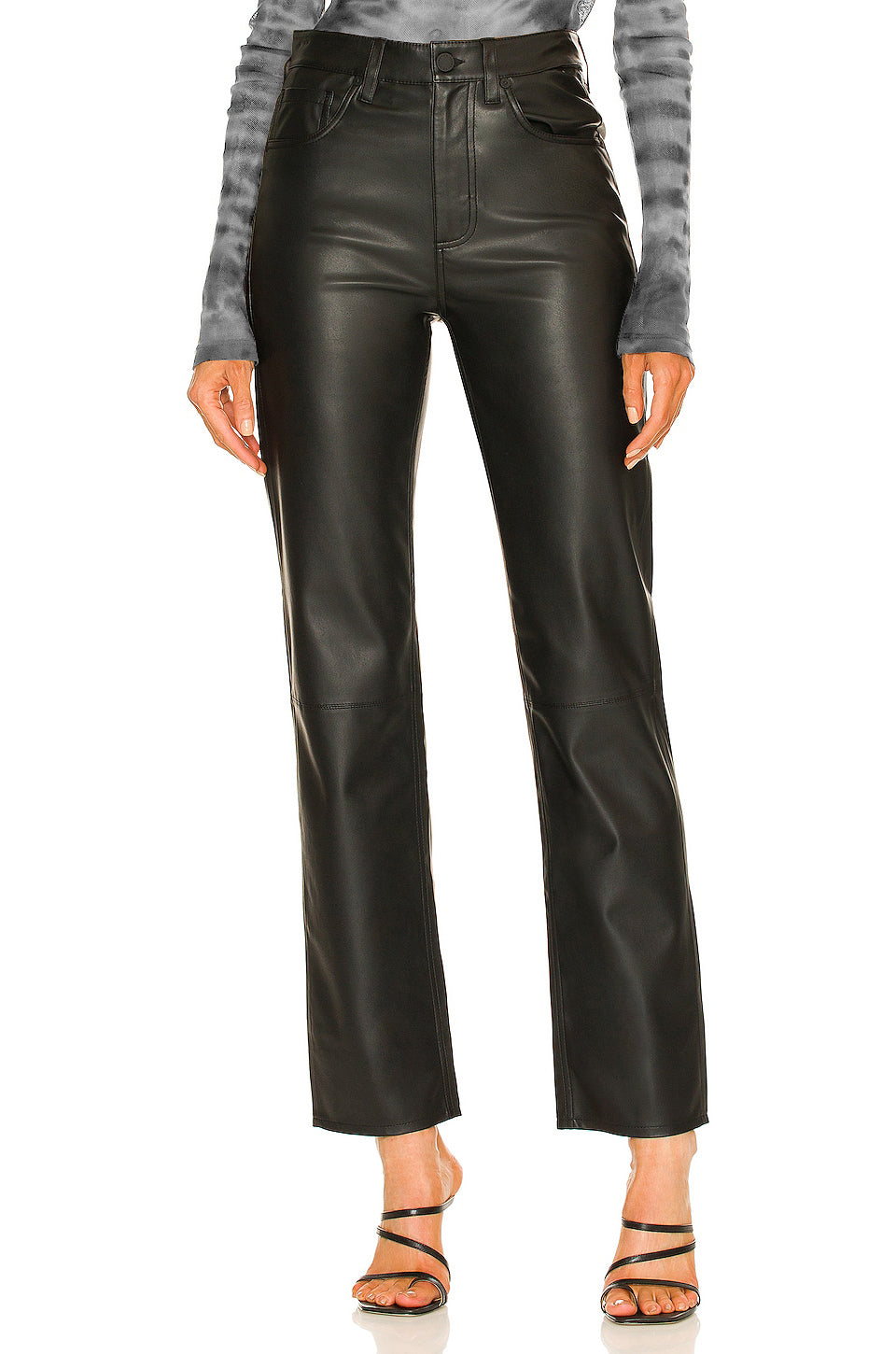 Leather Straight Leather Pants-thumbmail-1