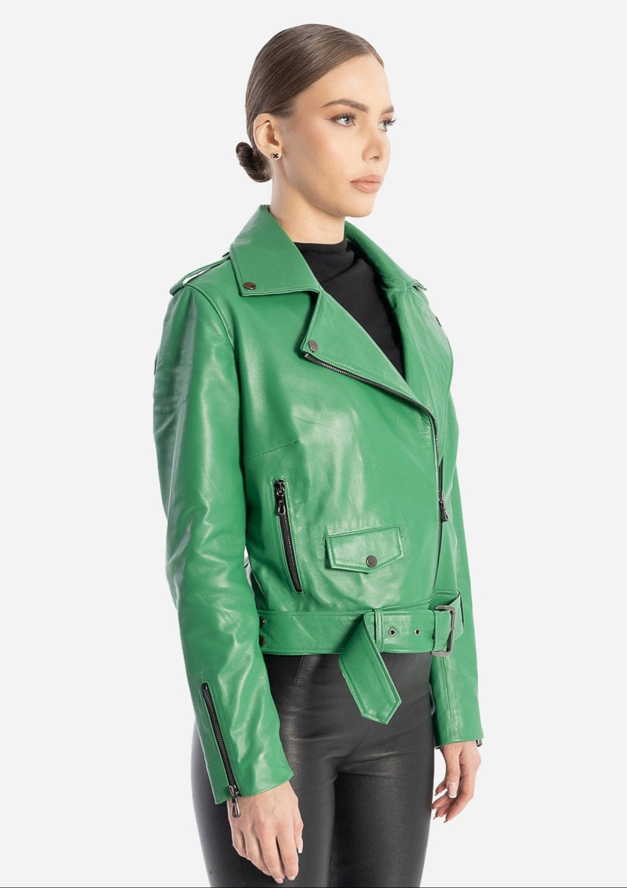 ARIELLE leather biker jacket-thumbmail-3