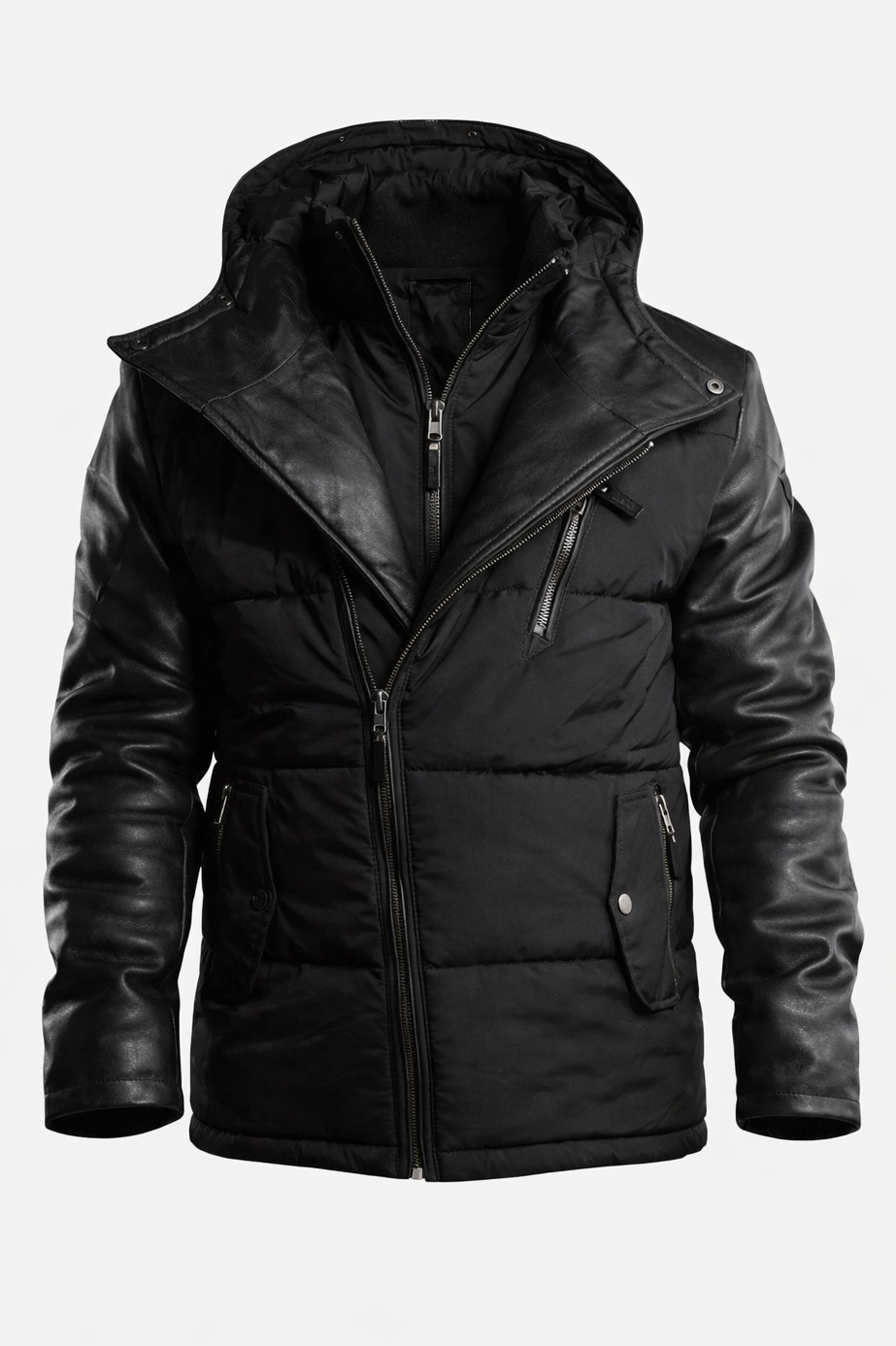 Adamo Leather Sleeves Parka-thumbmail-2