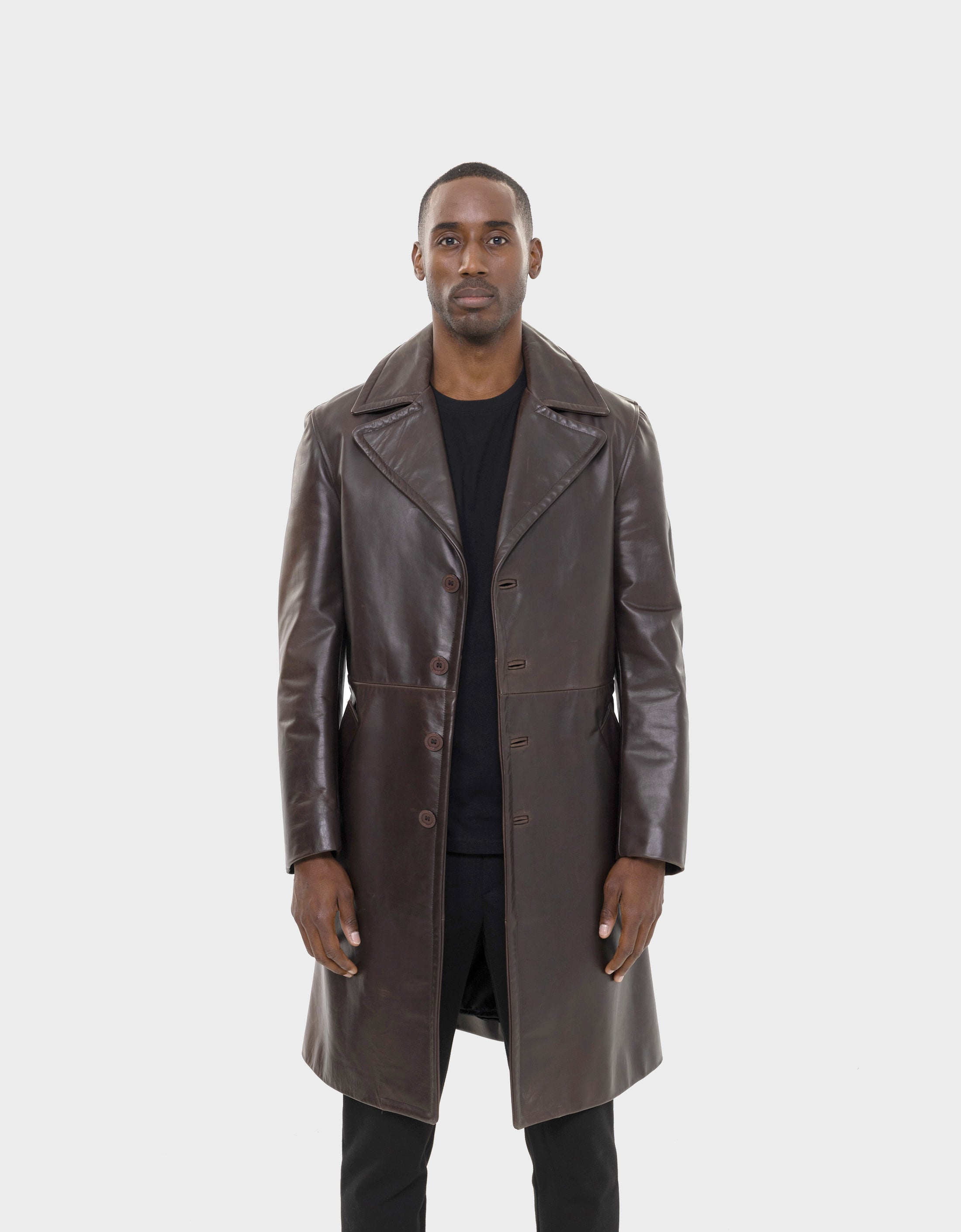 Bryson Leather Trench Coat – Dimitri