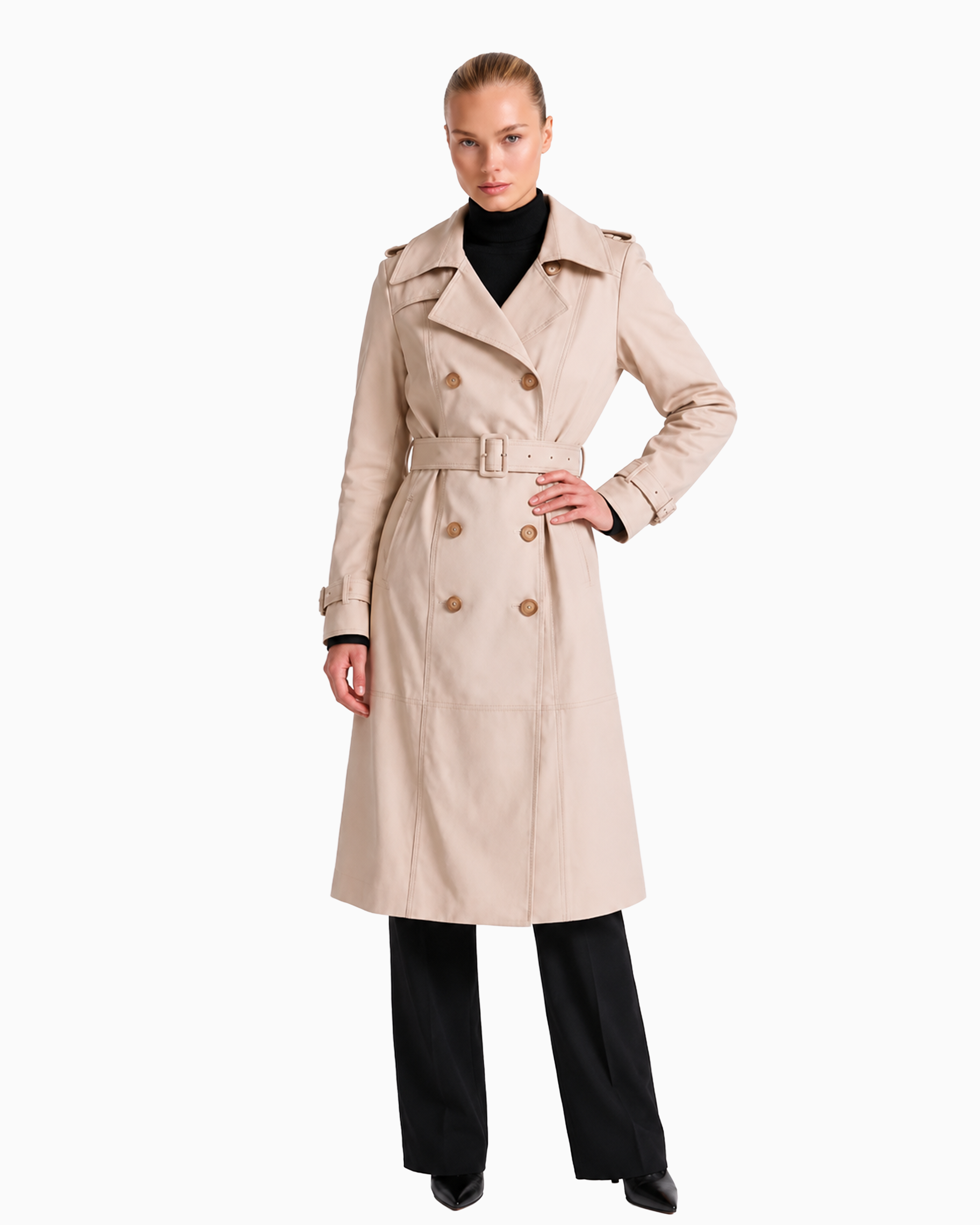 Adèle Leather Trench Coat-thumbmail-2