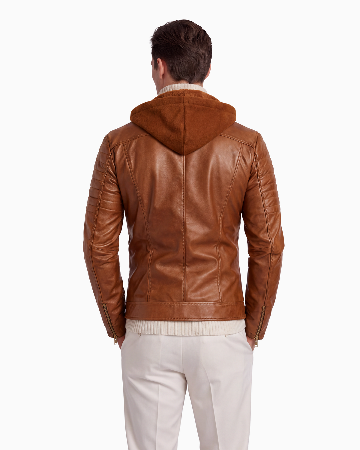 Justin Men's Genuine Lambskin Leather Jacket with Removable Hood-thumbmail-4