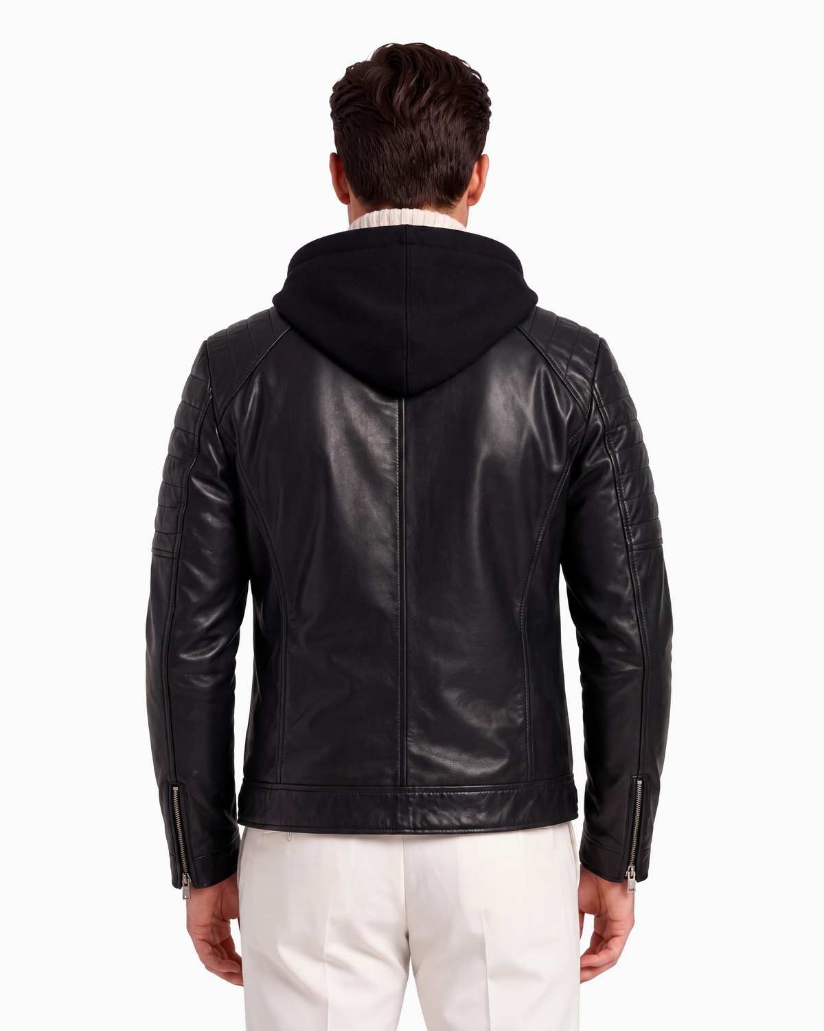 Justin Men's Genuine Lambskin Leather Jacket with Removable Hood-thumbmail-3