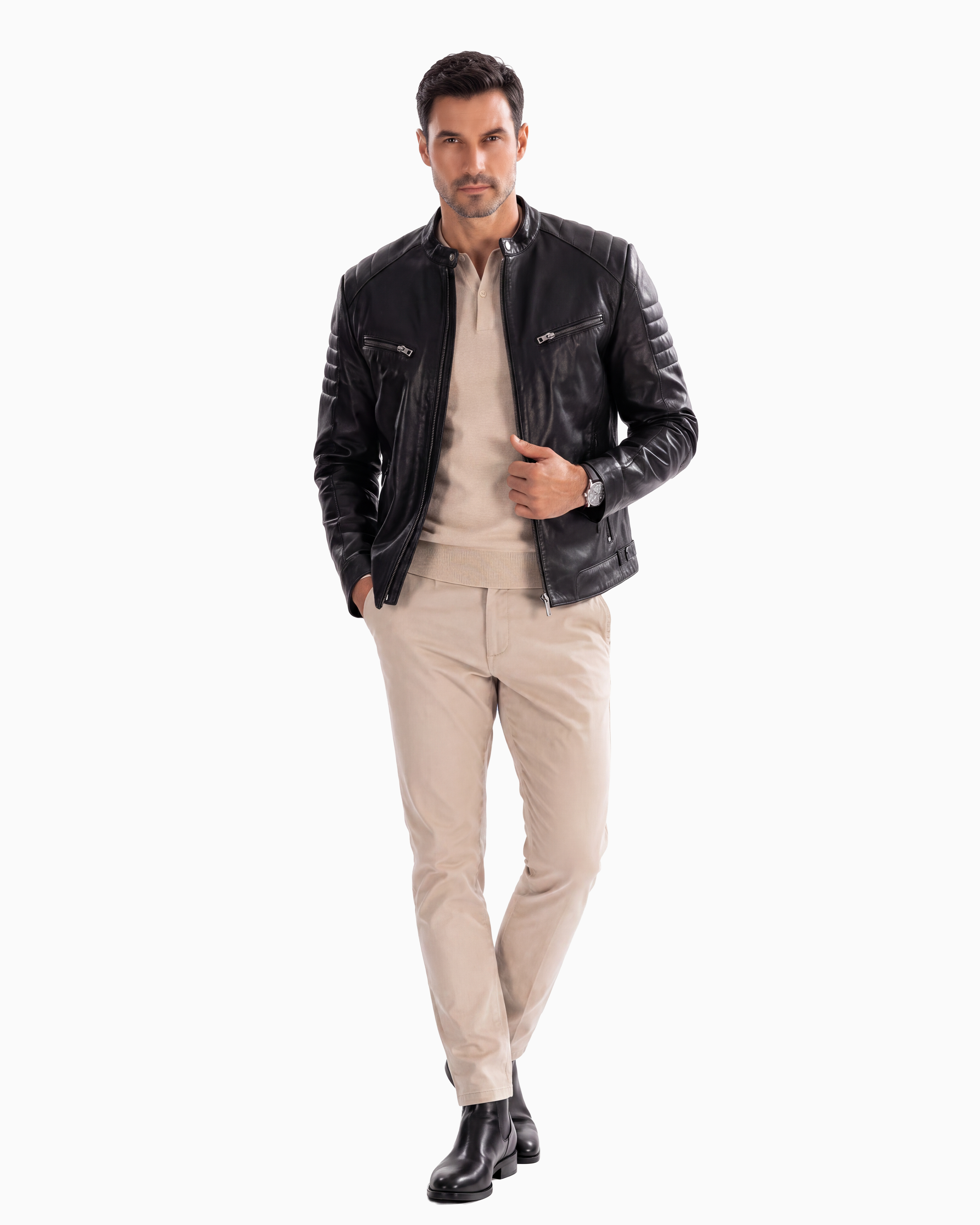 DIMITRI biker  Leather Jacket