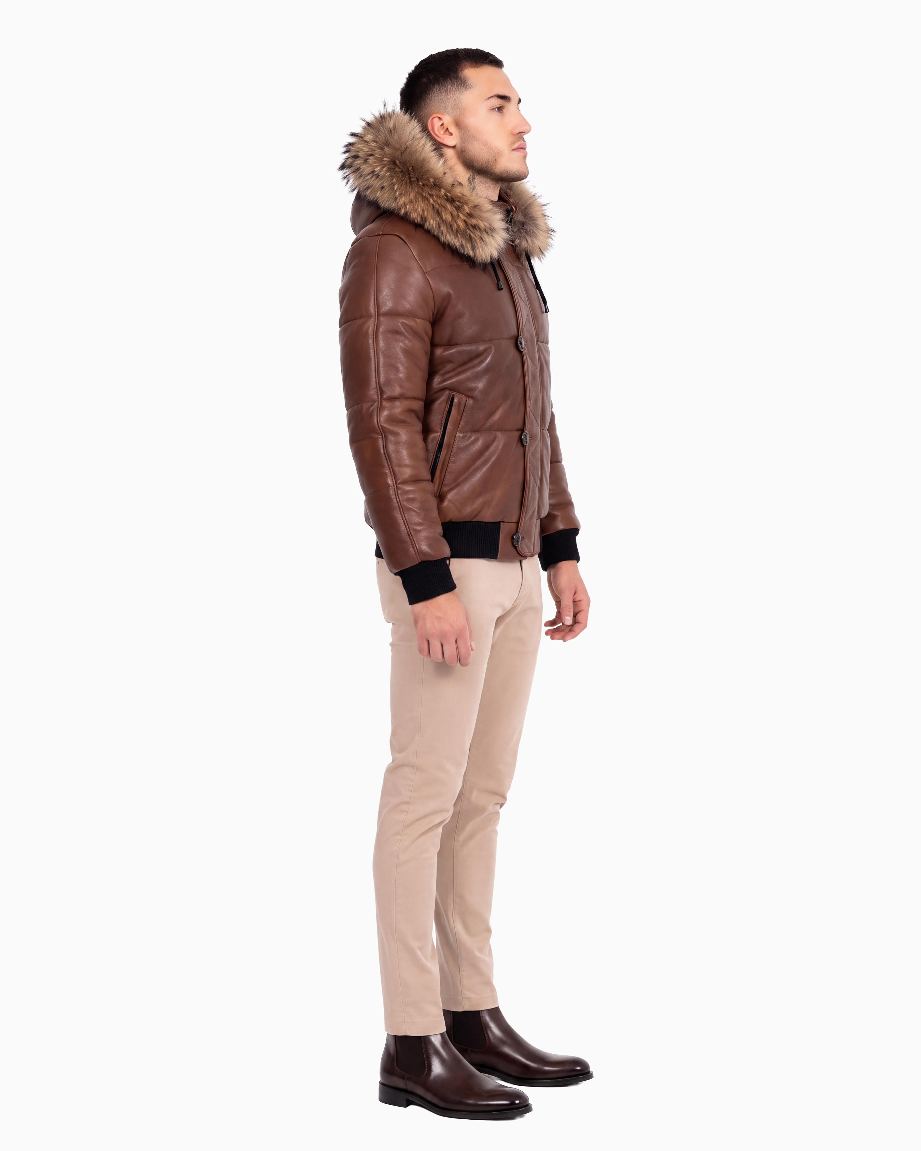 Arctic Winter Leather Coat With Natural Fur-thumbmail-5