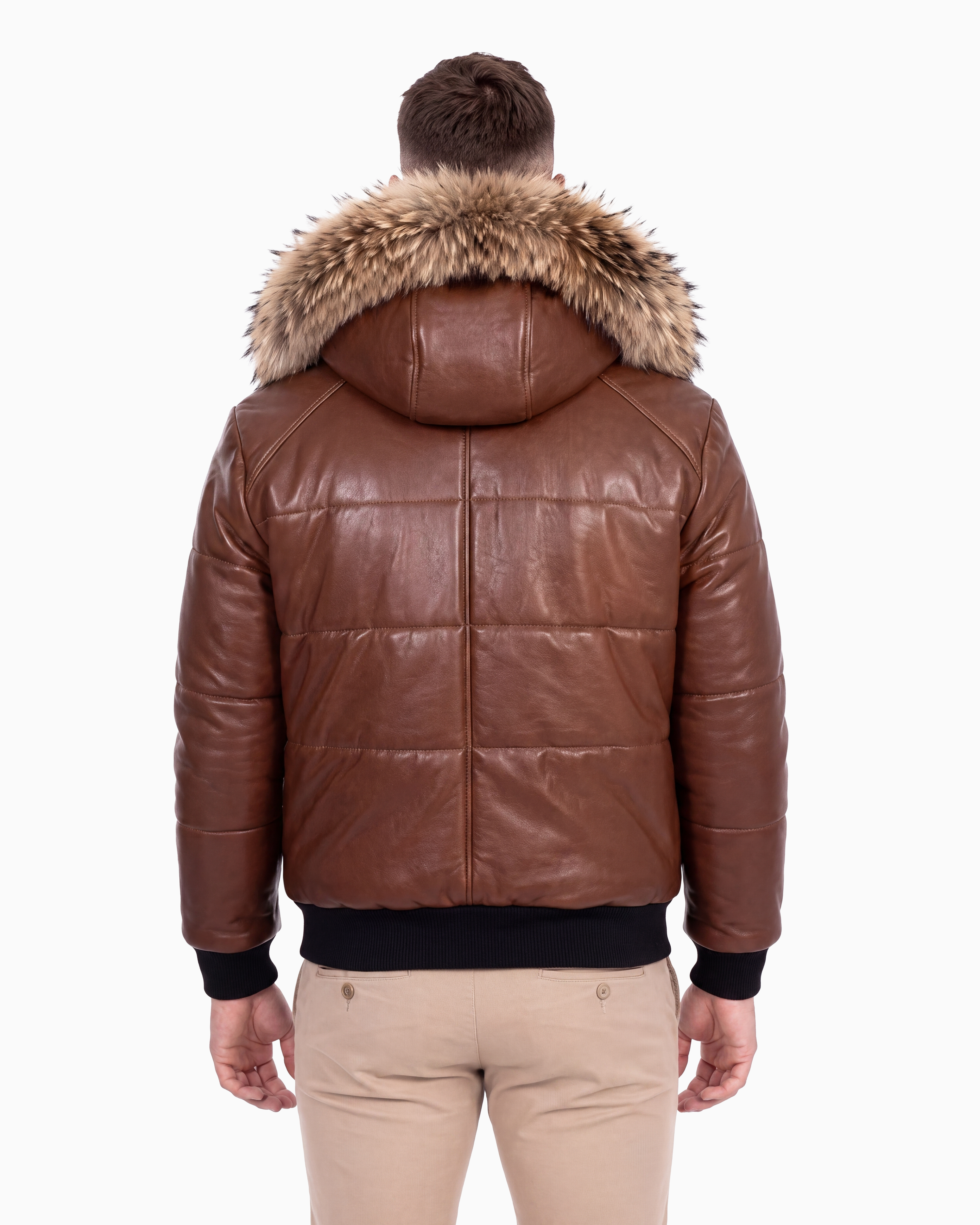 Arctic Winter Leather Coat With Natural Fur-thumbmail-3
