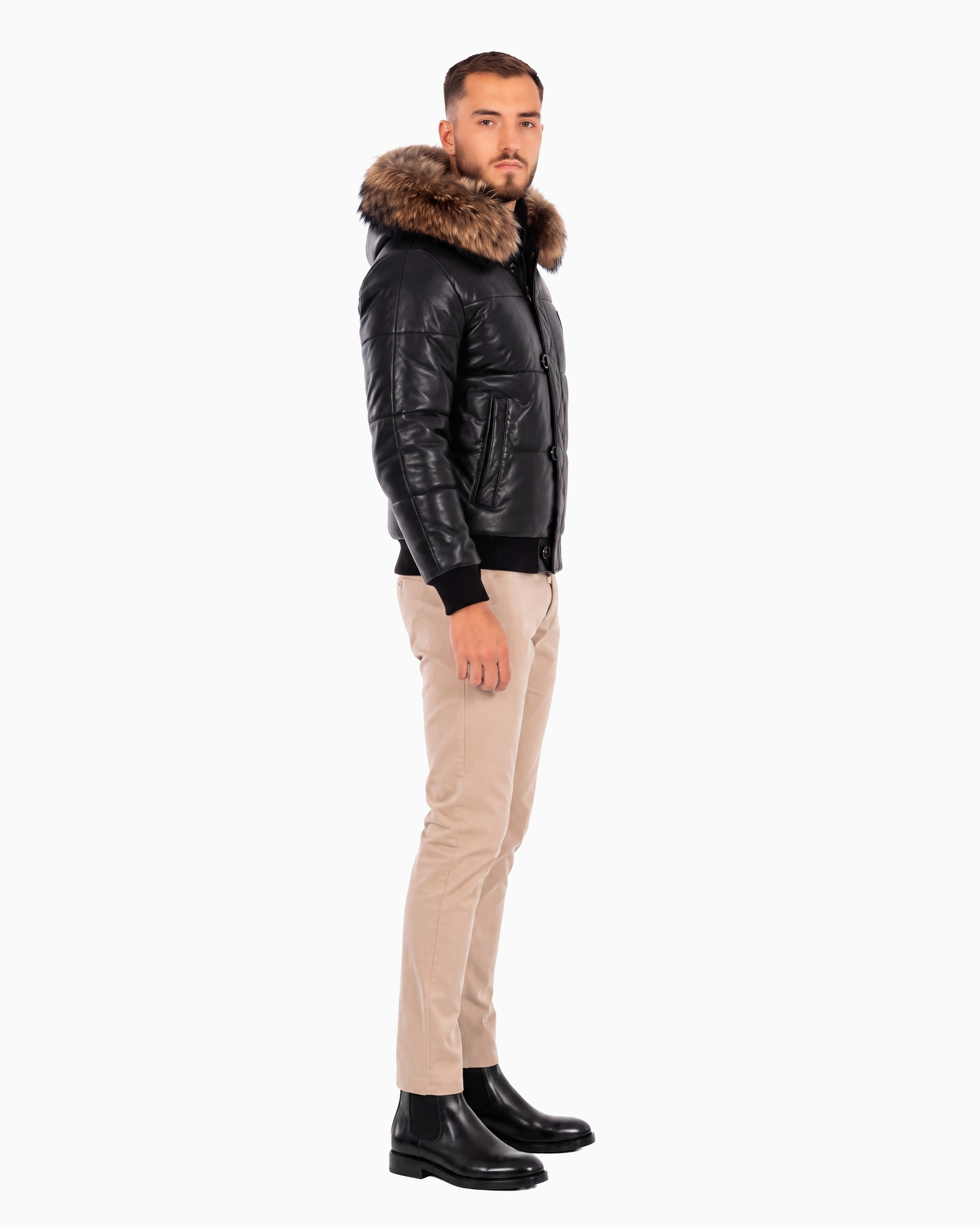 Arctic Men’s Winter Leather Coat With Natural Fur-thumbmail-4