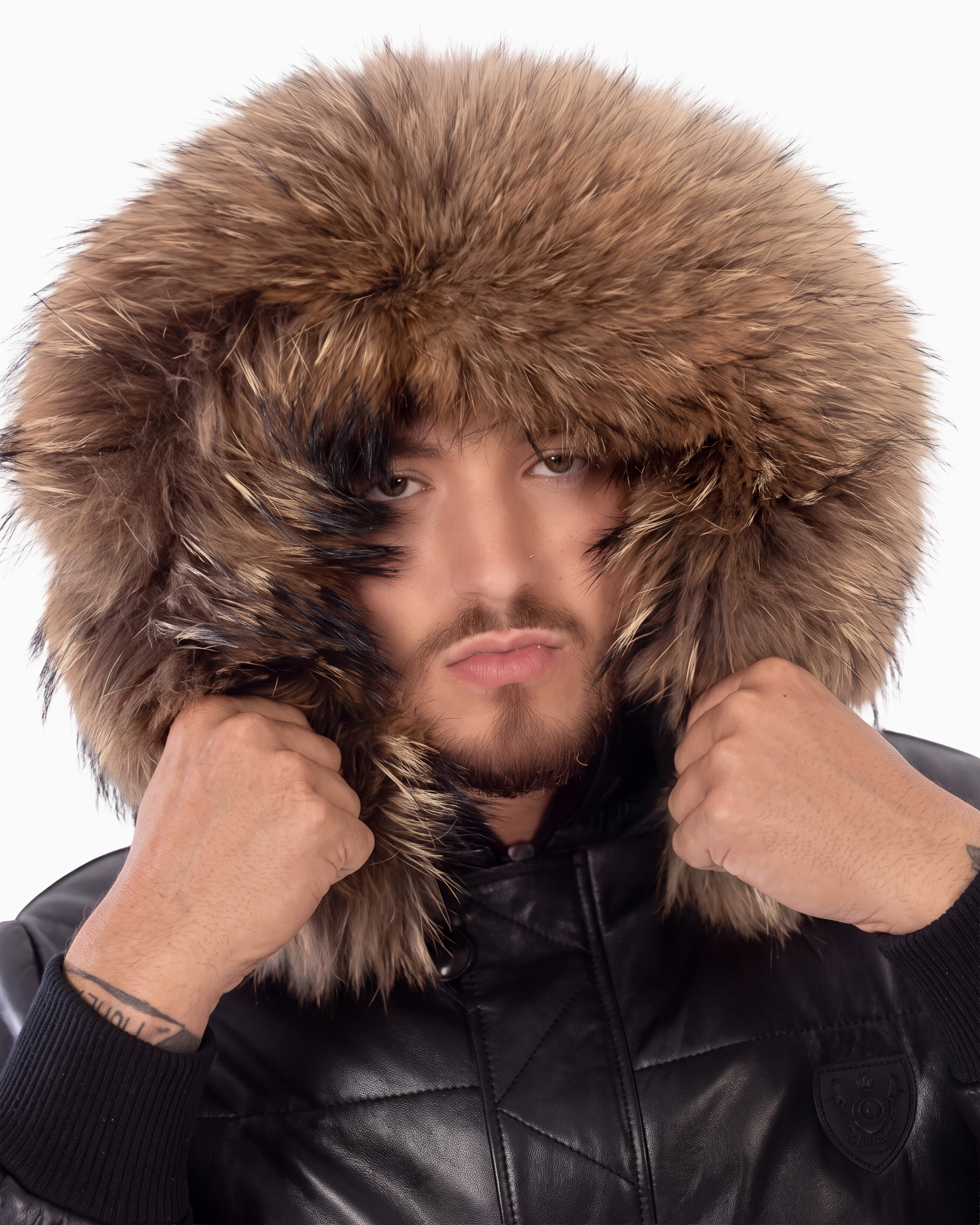 Arctic Men’s Winter Leather Coat With Natural Fur-thumbmail-5
