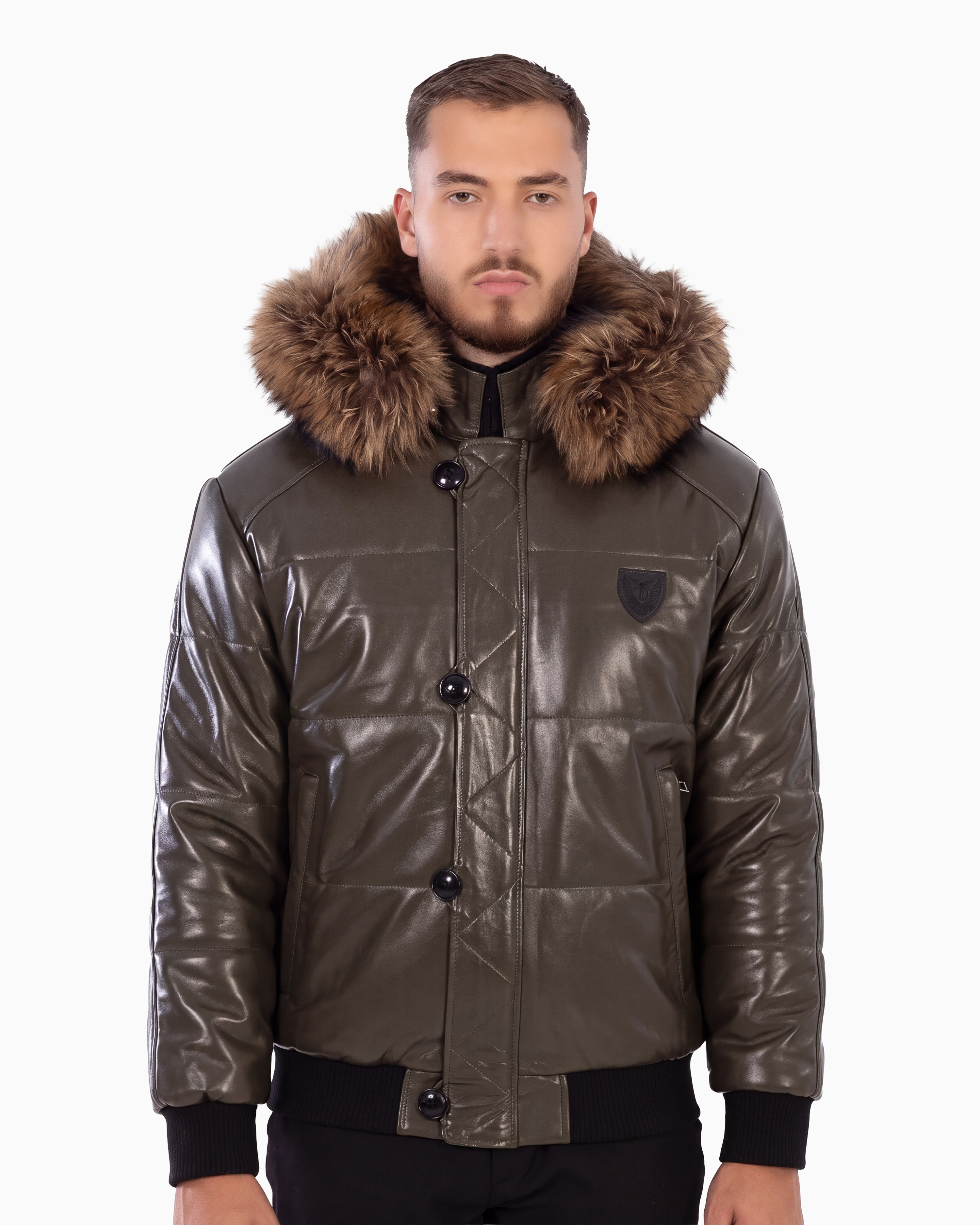Arctic Men’s Winter Leather Coat With Natural Fur-thumbmail-2