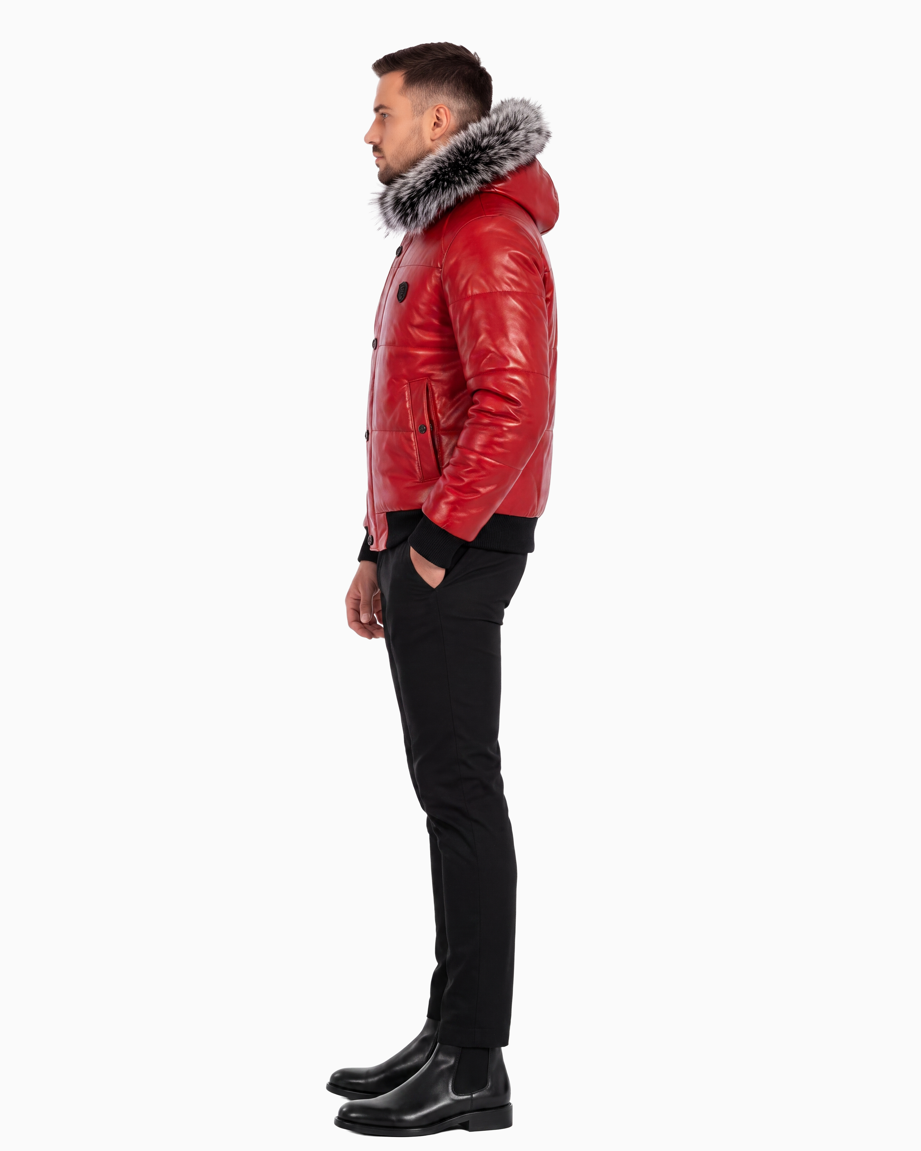 Arctic Men’s Winter Leather Coat With Silver Fox Fur-thumbmail-4