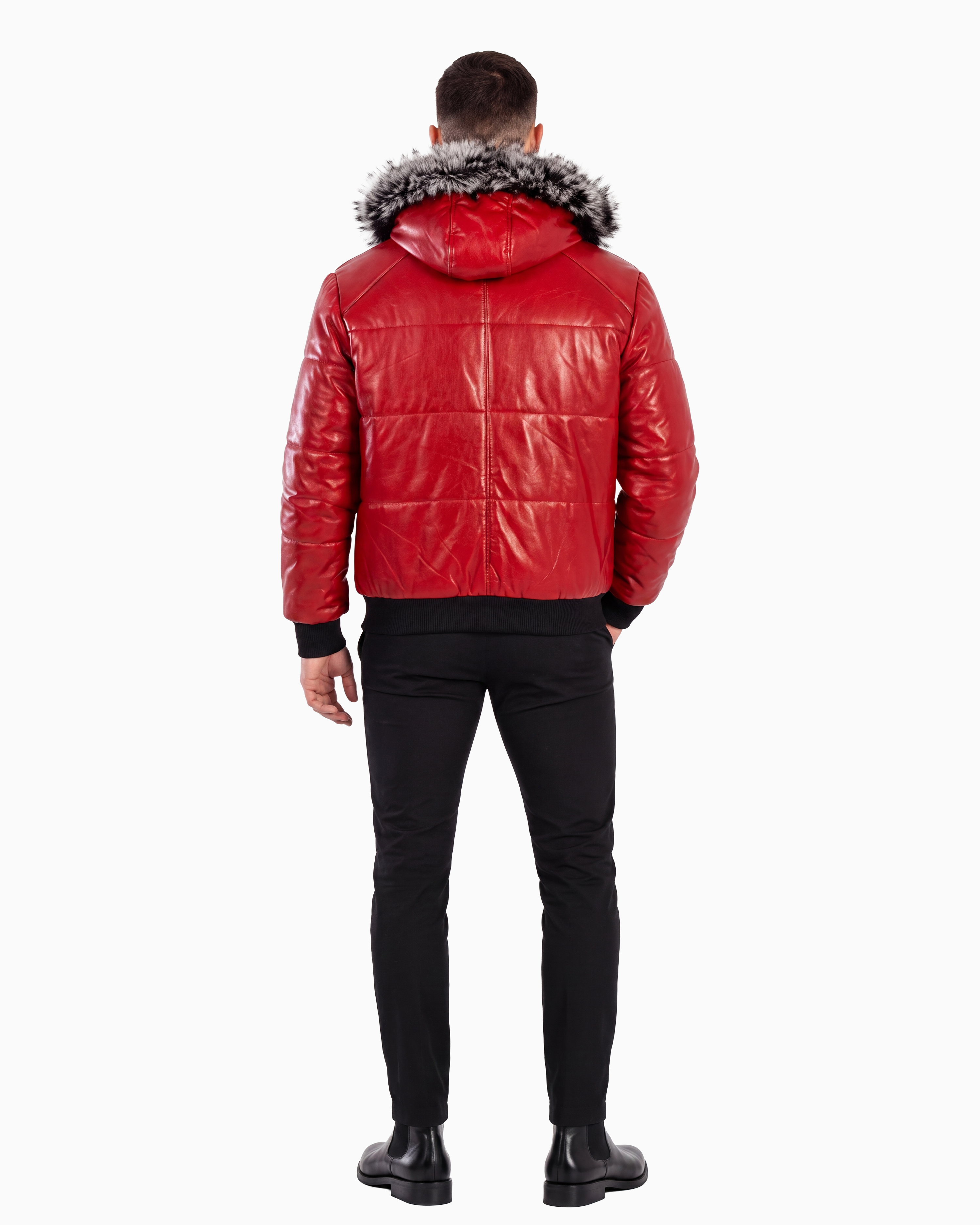 Arctic Men’s Winter Leather Coat With Silver Fox Fur-thumbmail-3