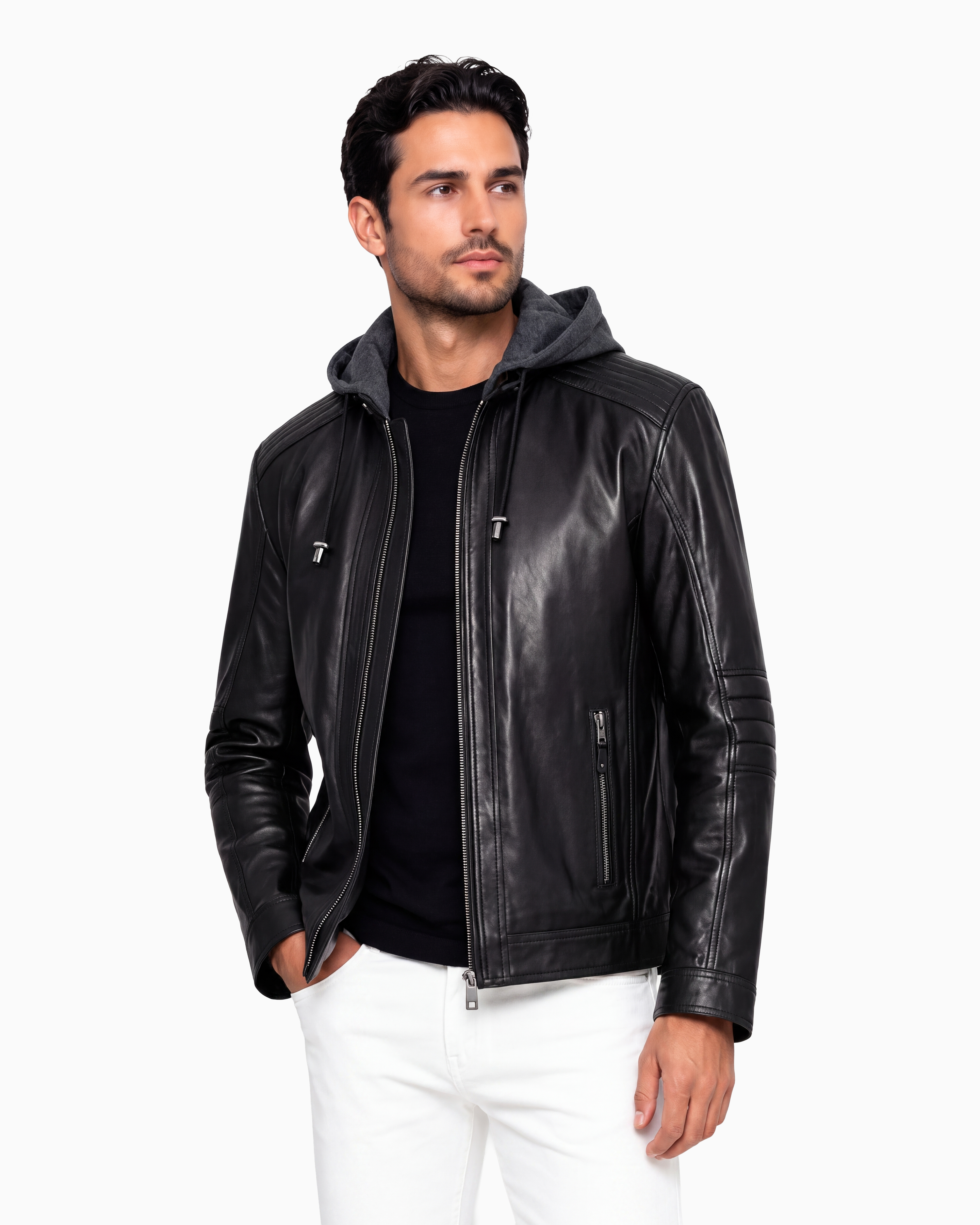 Andrew biker Leather Jacket with Removable Hood-thumbmail-5
