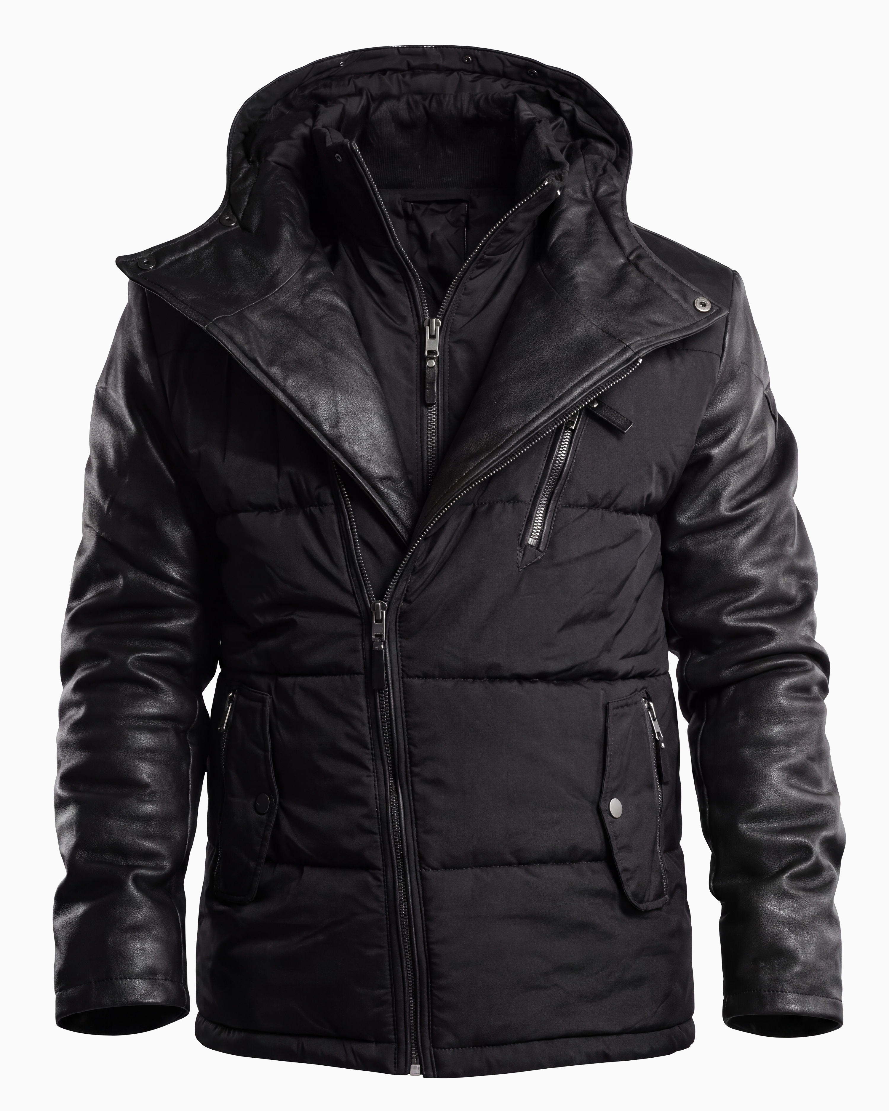 Adamo Leather Sleeves Parka-thumbmail-6
