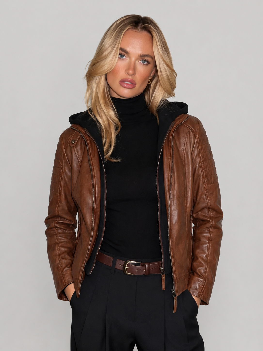 REBECCA BIKER LEATHER JACKET