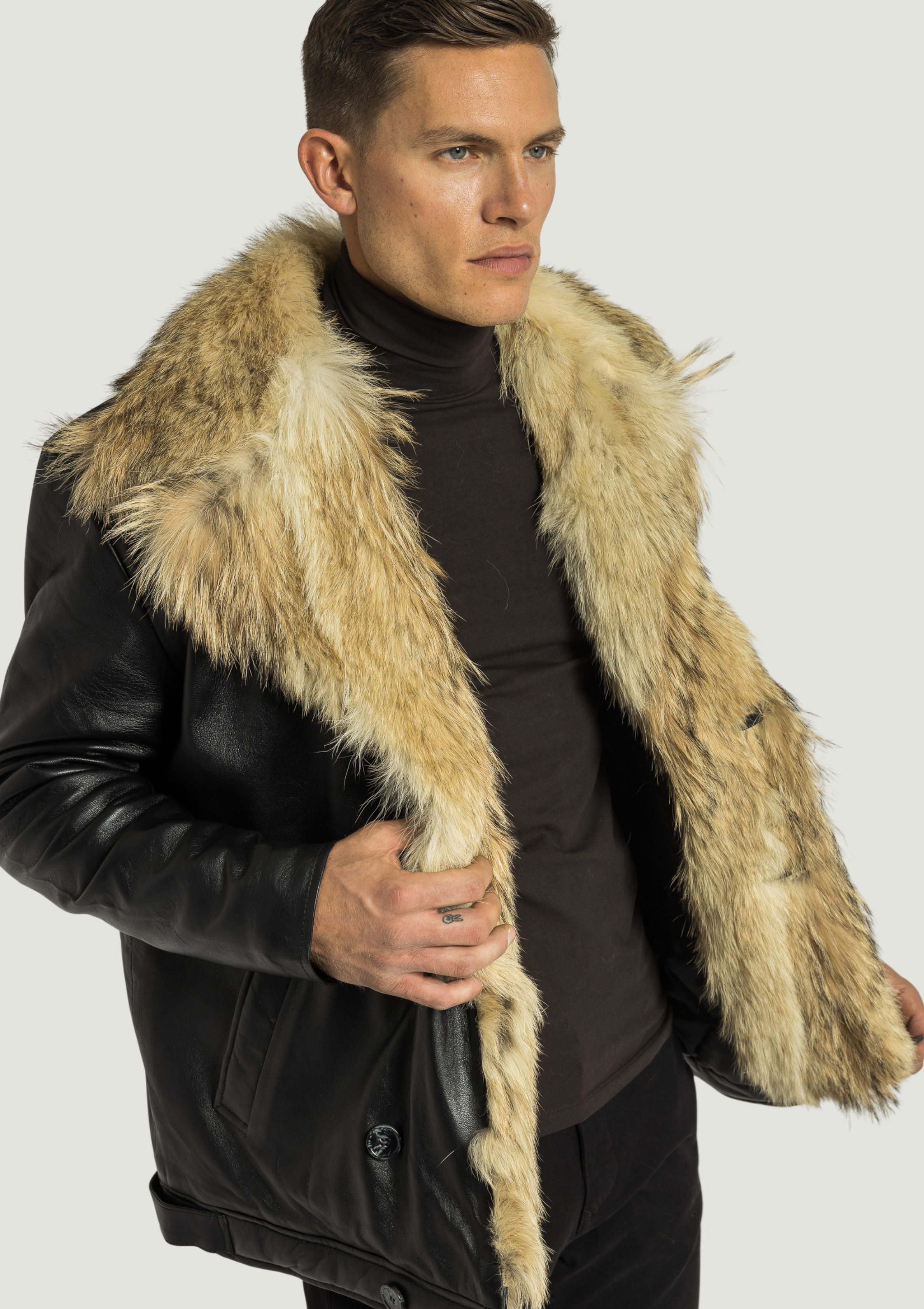Marvin Leather Jacket with Natural Fur-thumbmail-8