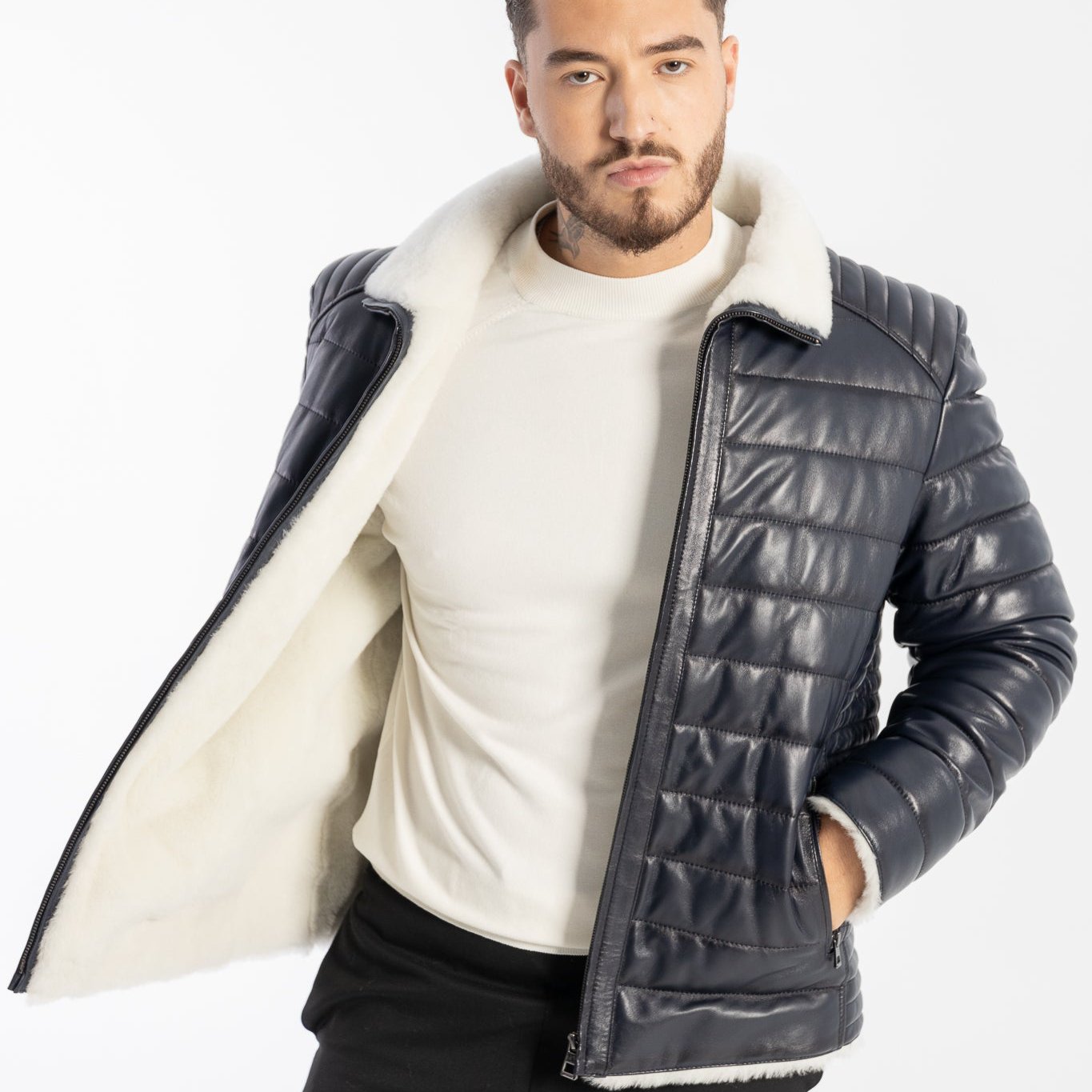 Justin shearling leather jacket