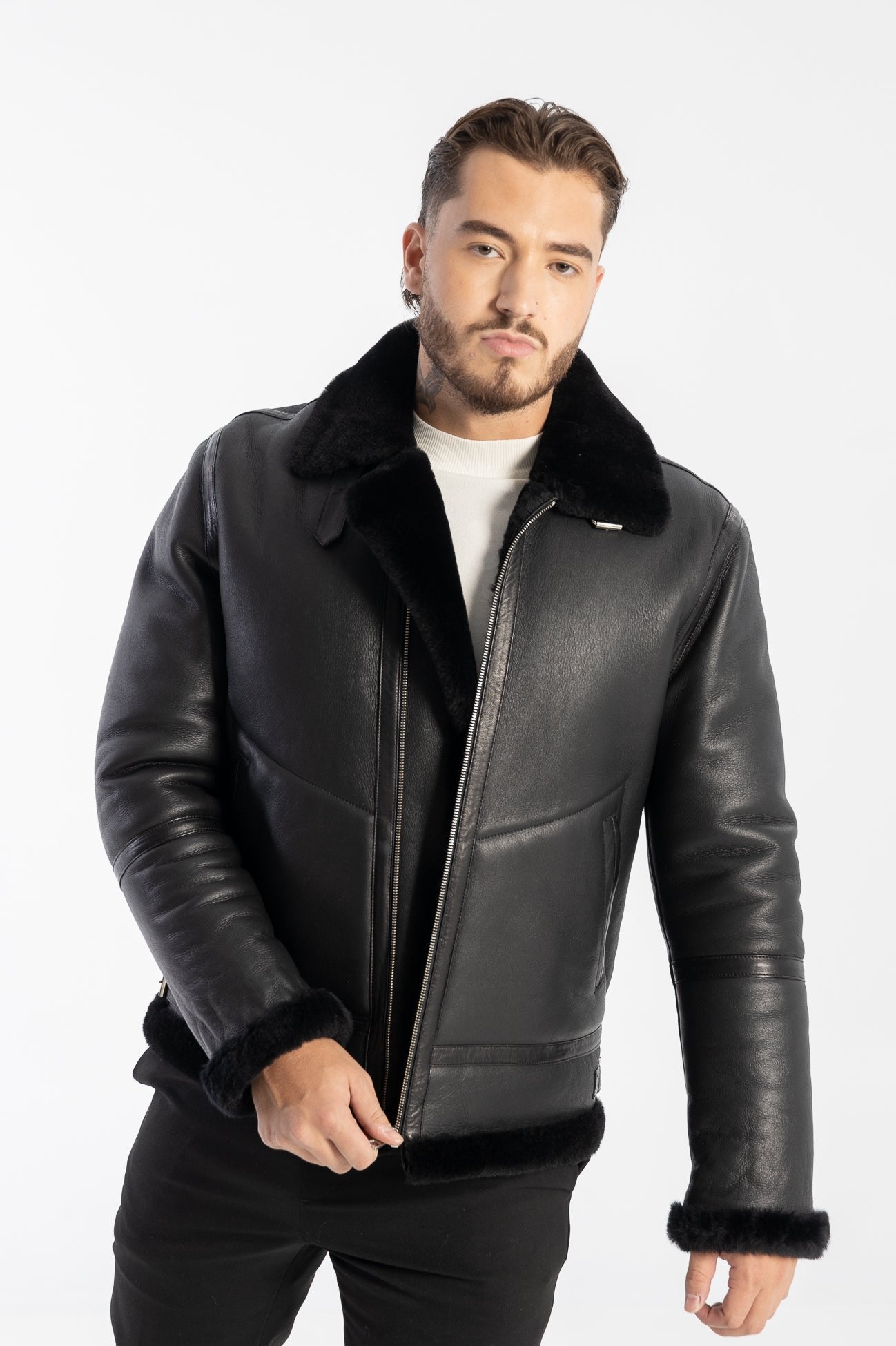 CONOR MEN'S SHEARLING MOTO JACKET