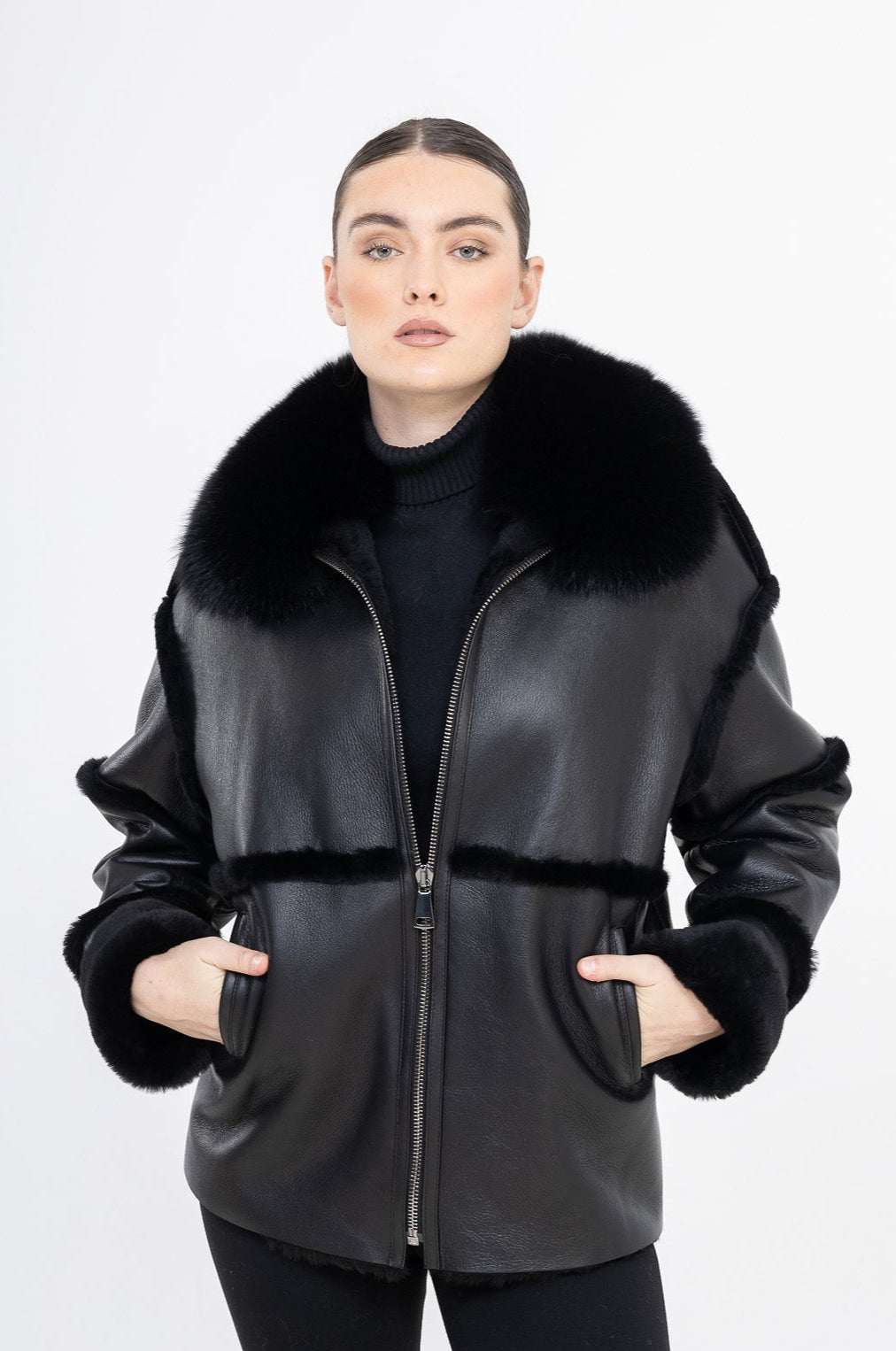 Eliana Black Shearling Jacket