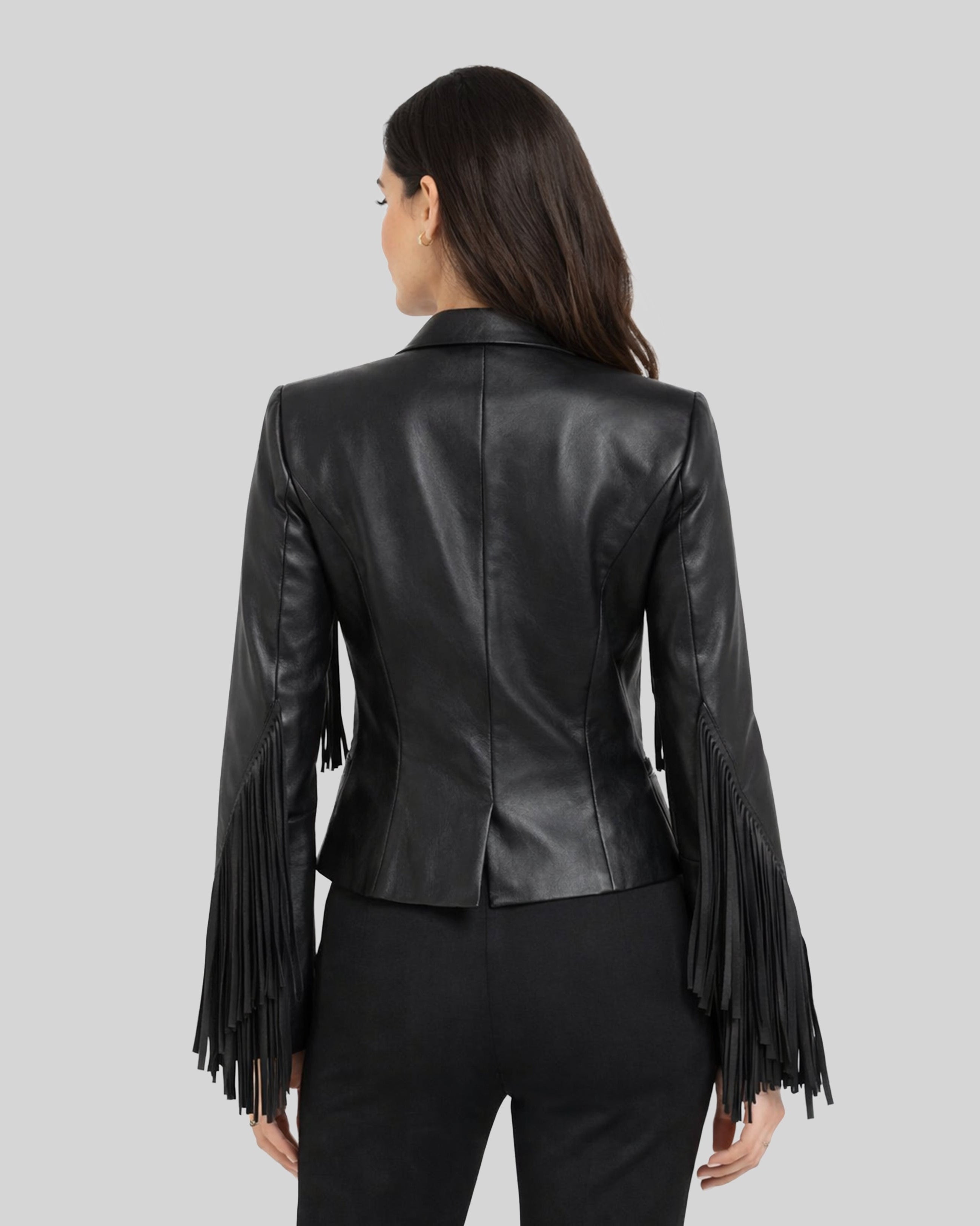 Dulcie Ringed Leather Blazer Back