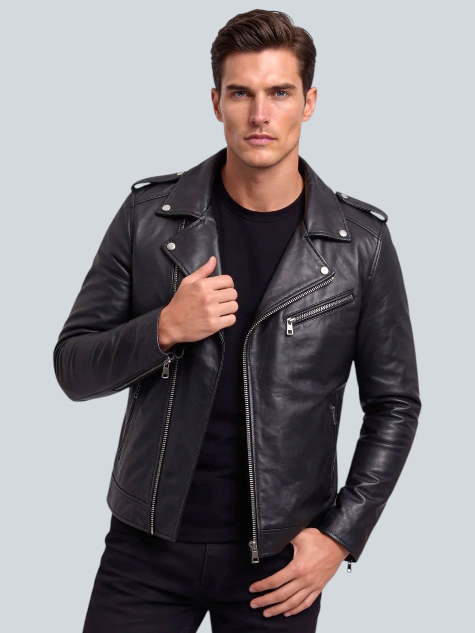 GLENN BIKER LEATHER JACKET
