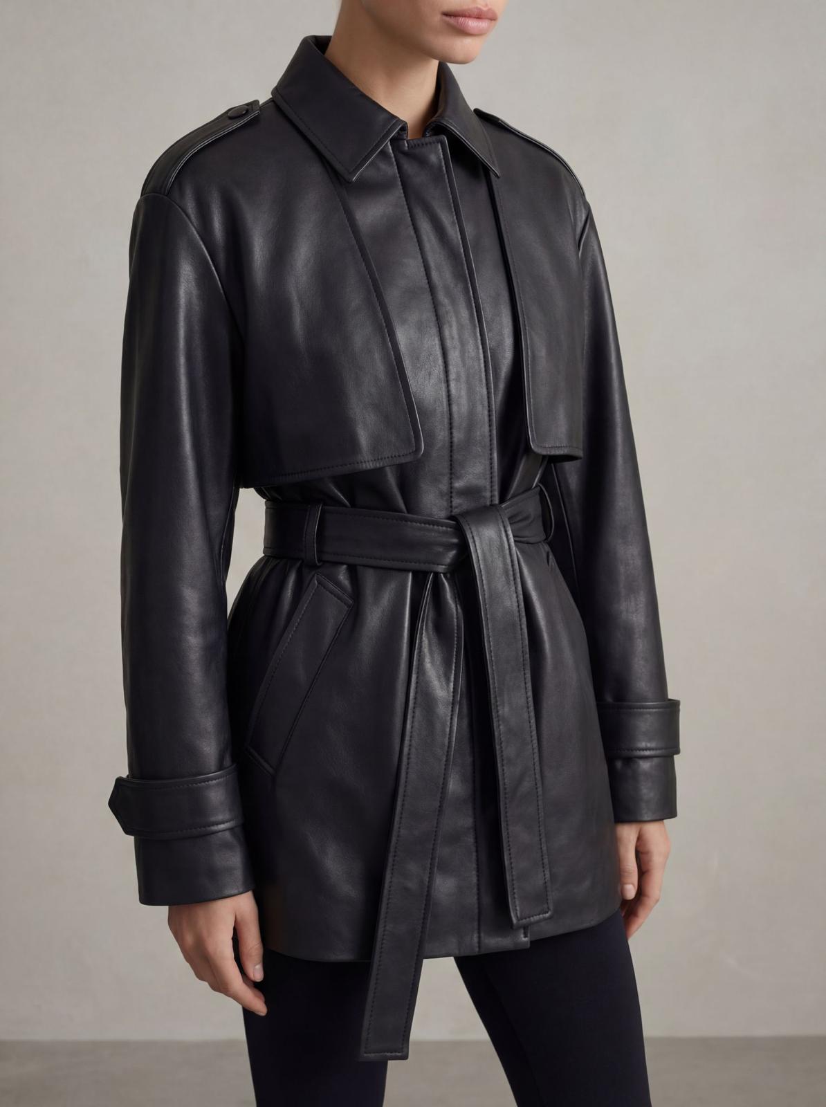 Monaco Leather Trench Coat-thumbmail-6