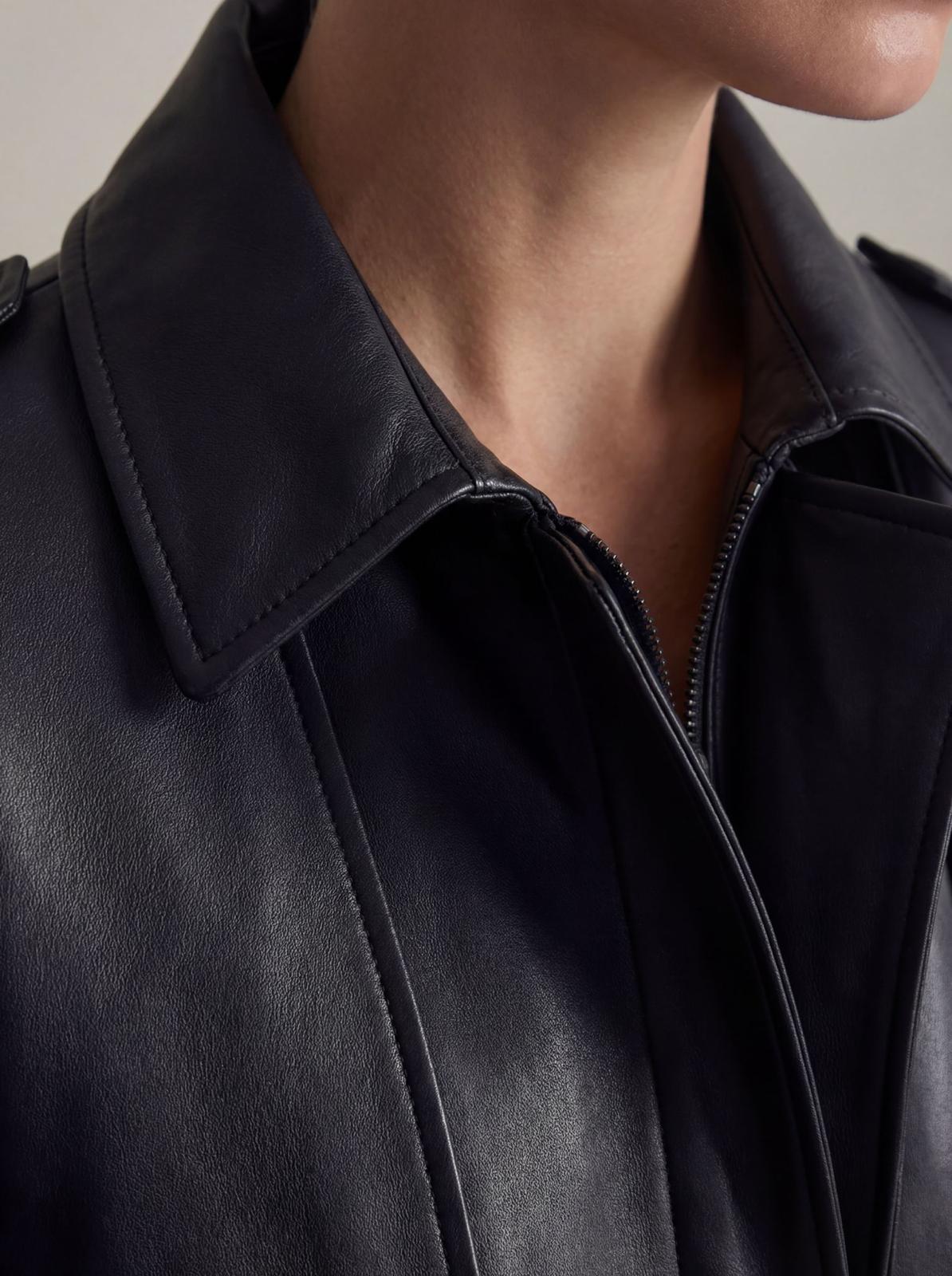 Monaco Leather Trench Coat-thumbmail-7