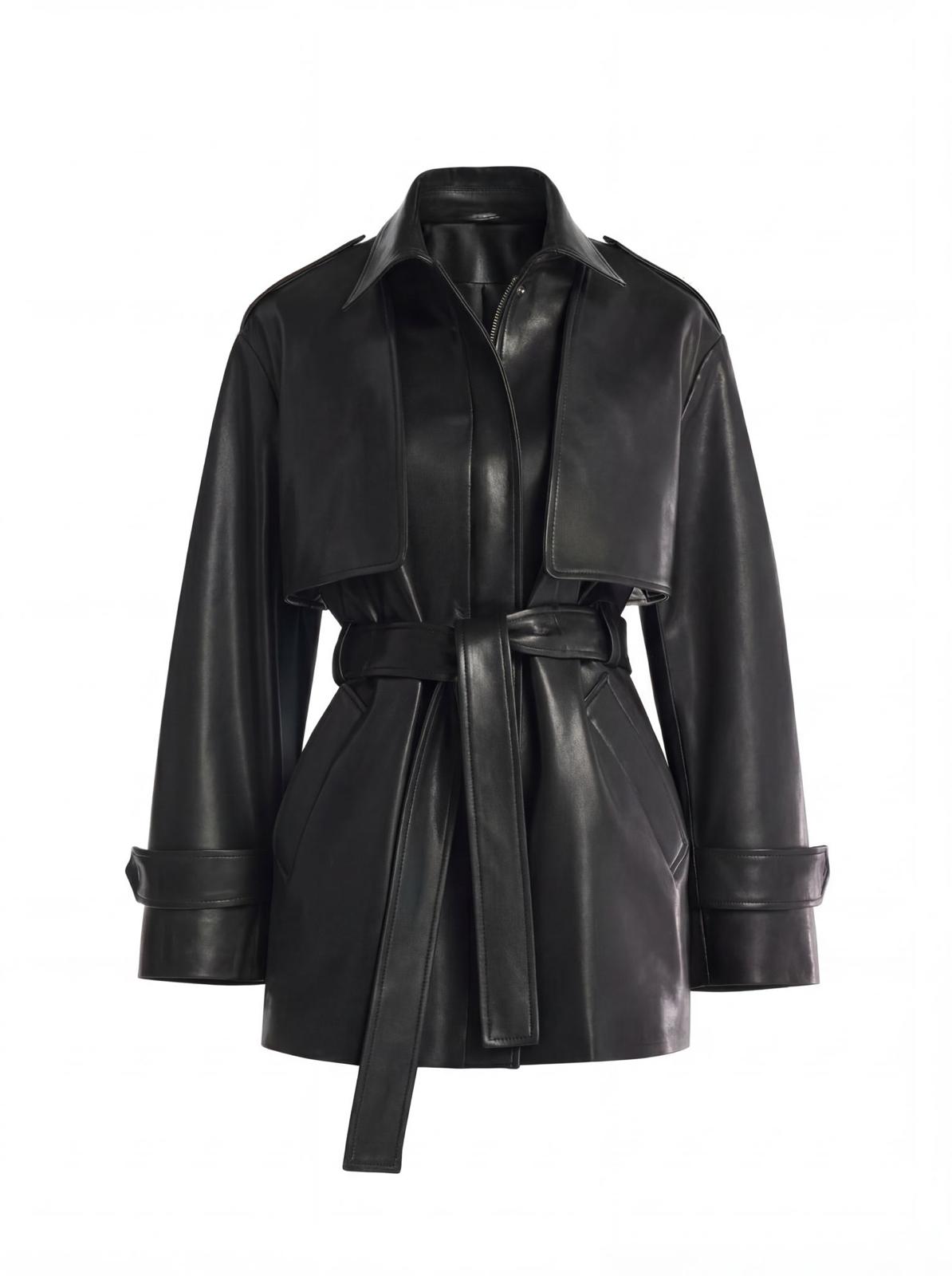 Monaco Leather Trench Coat-thumbmail-3