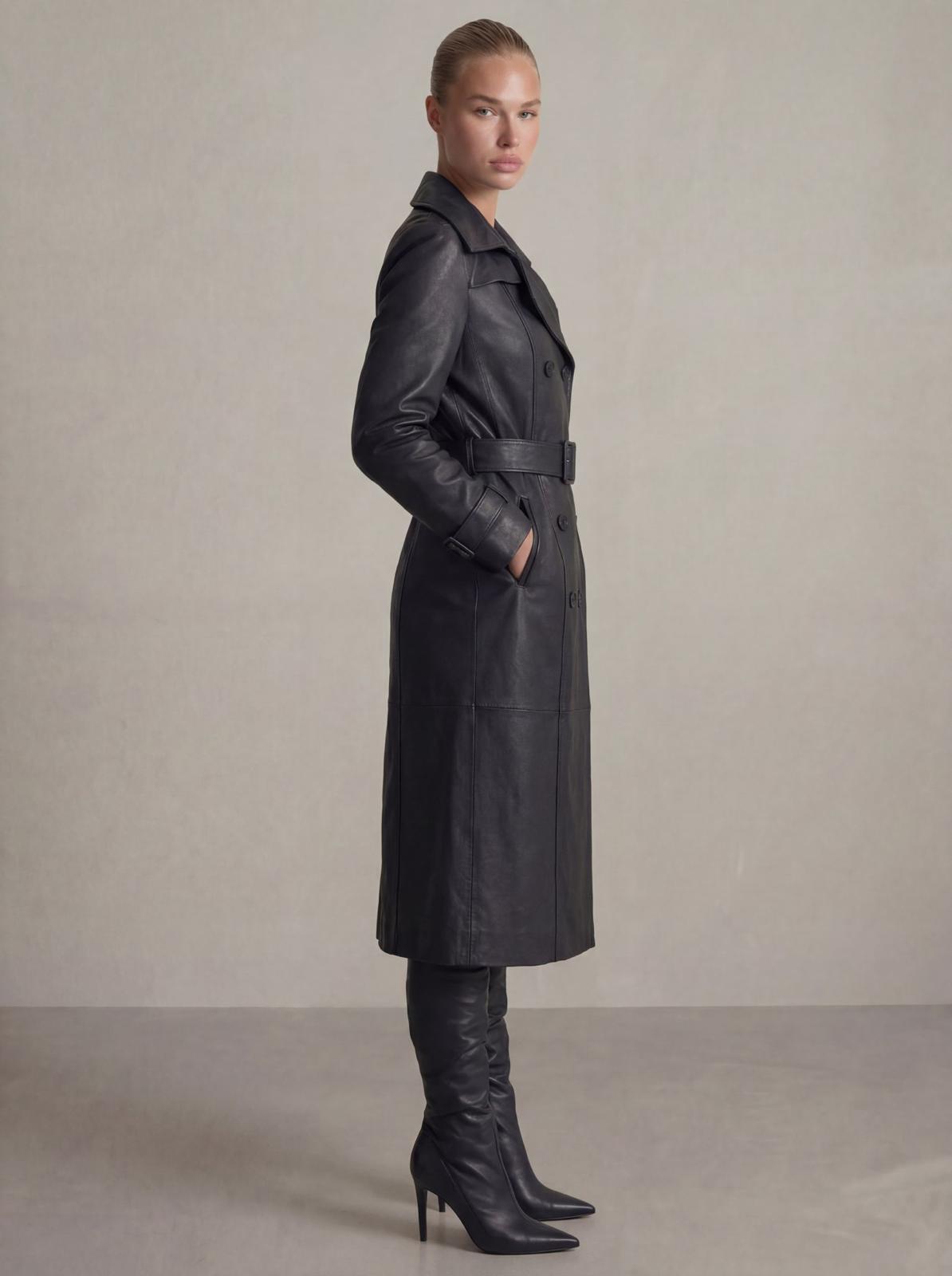 ELODIE LEATHER TRENCH COAT-thumbmail-2