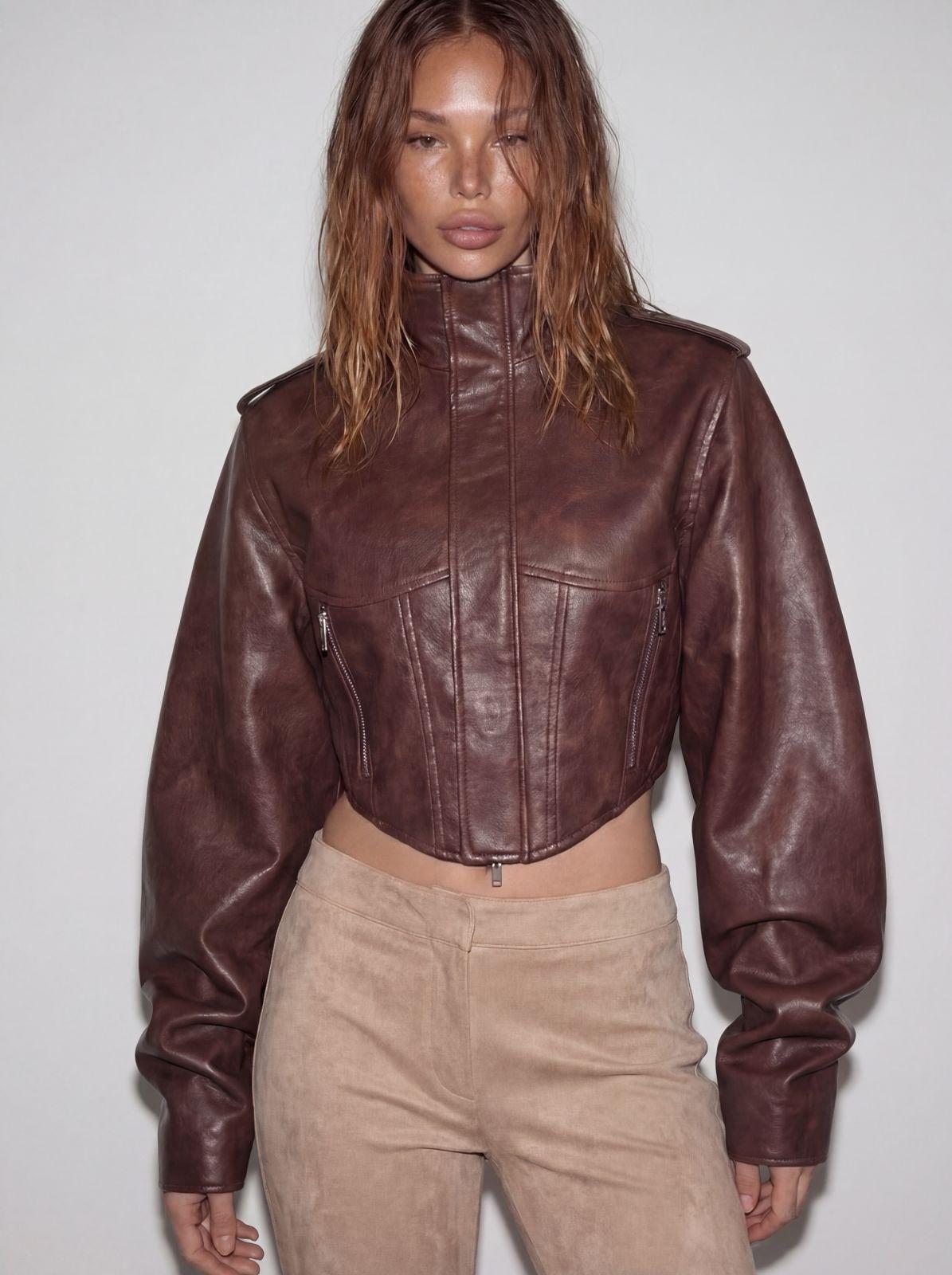 Xena Cropped leather jacket