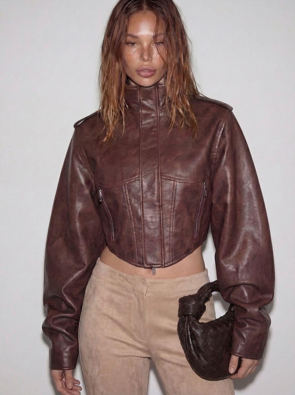 Xena Cropped leather jacket-8