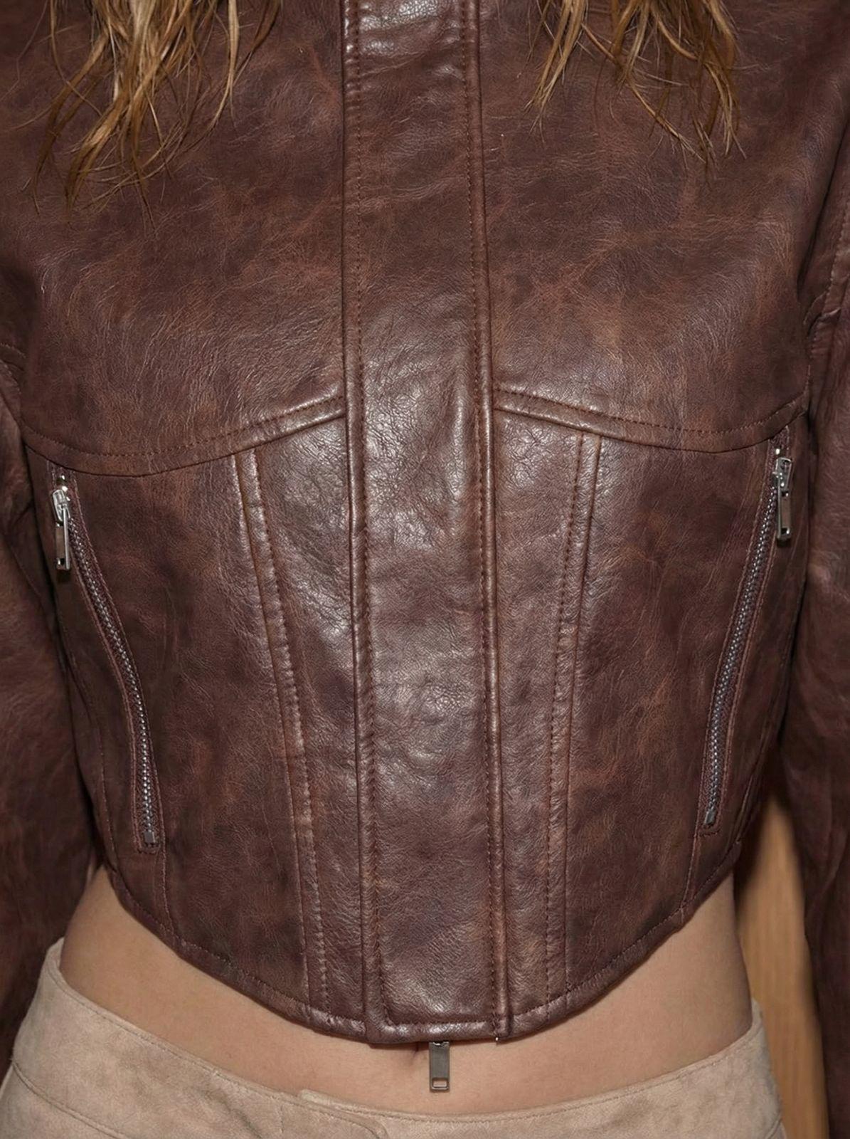 Xena Cropped leather jacket-5