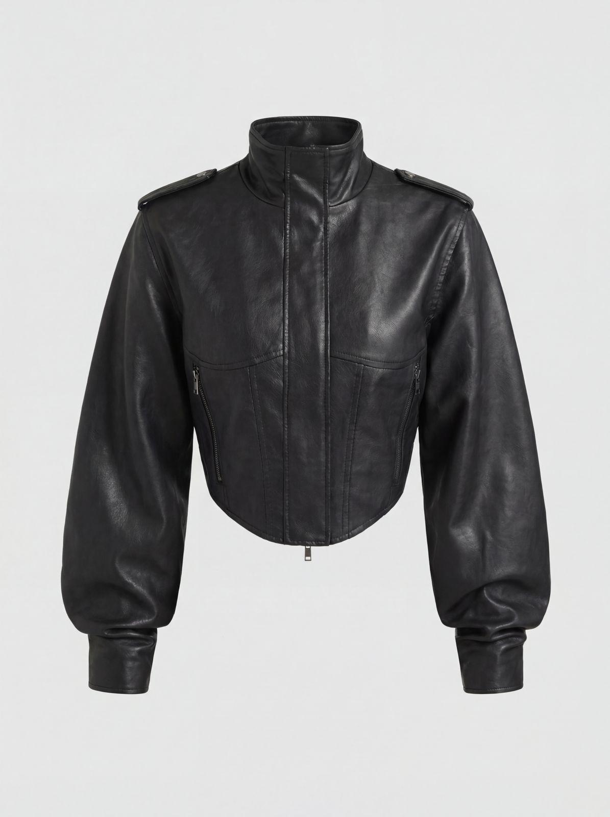 Xena Cropped leather jacket-6