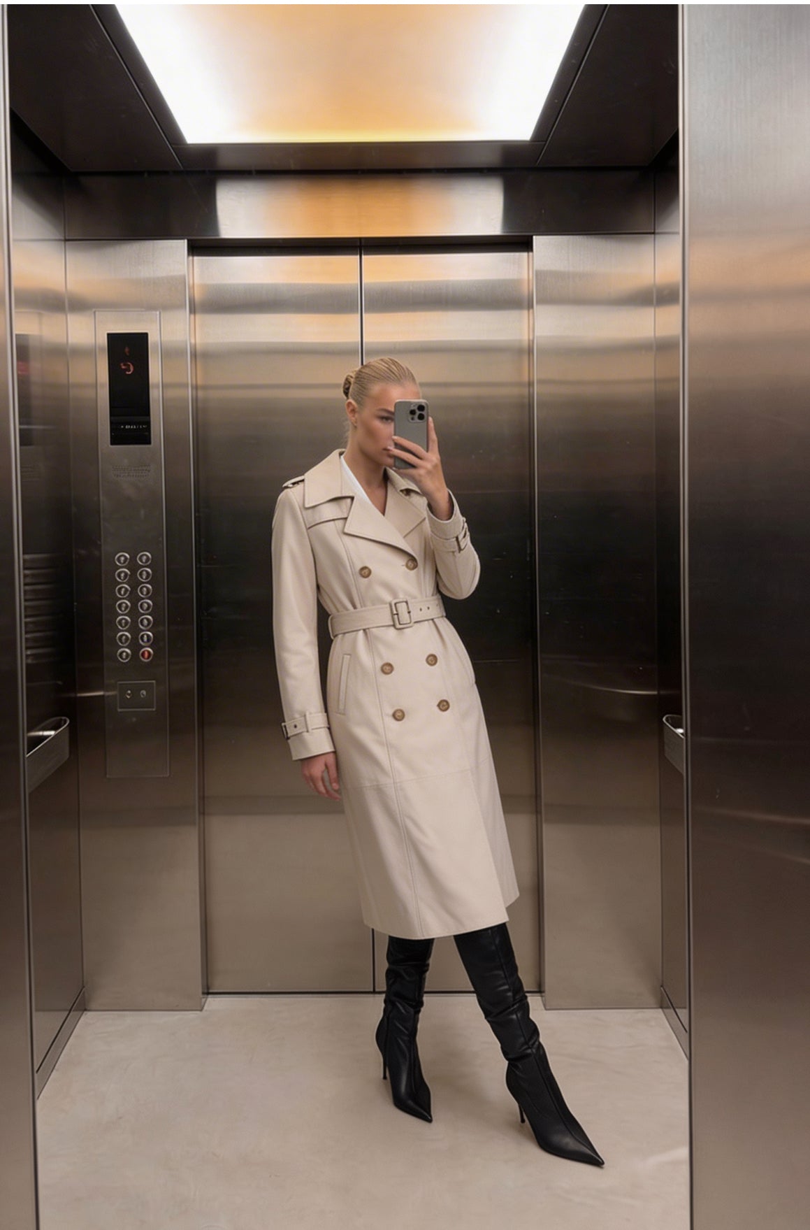 Adèle Leather Trench Coat-thumbmail-6