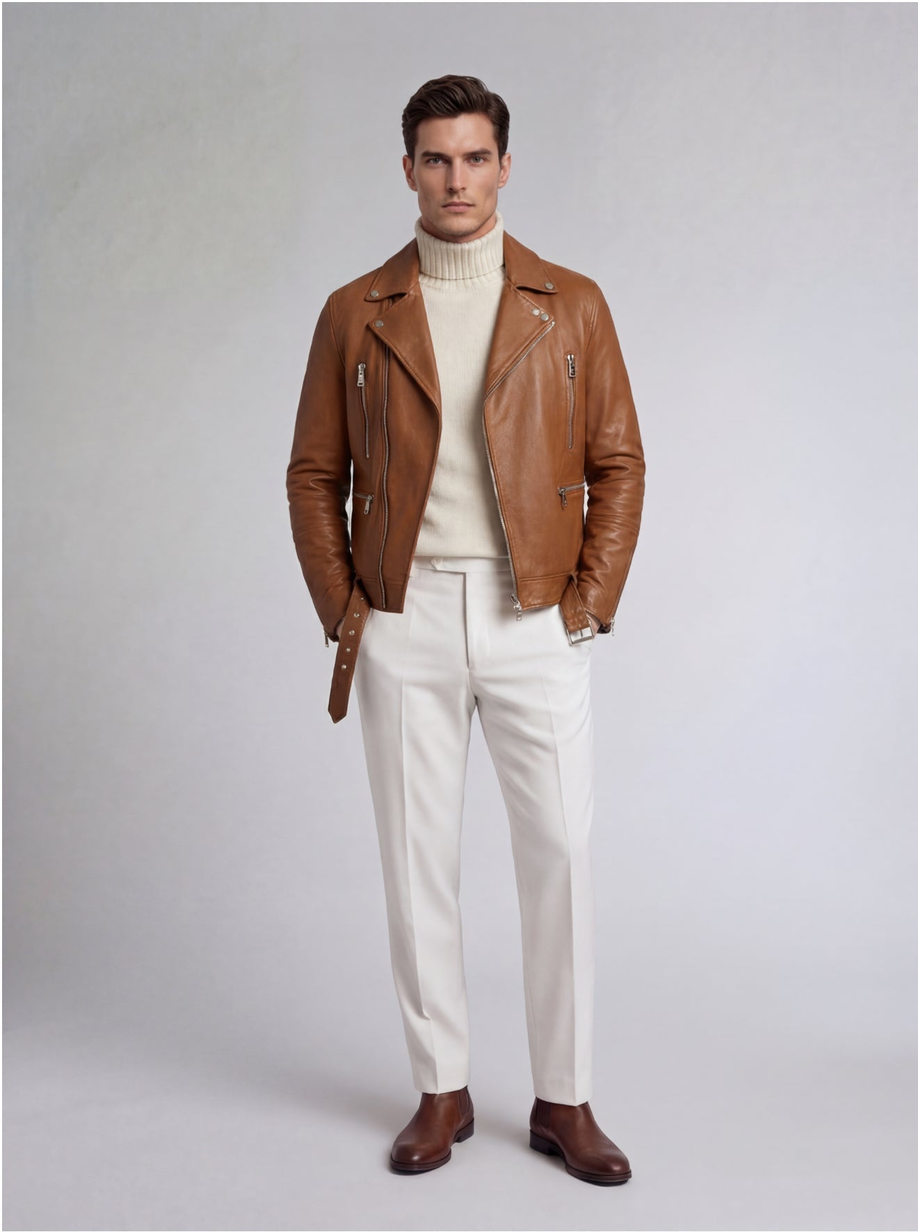 Raphael Leather Biker Jacket