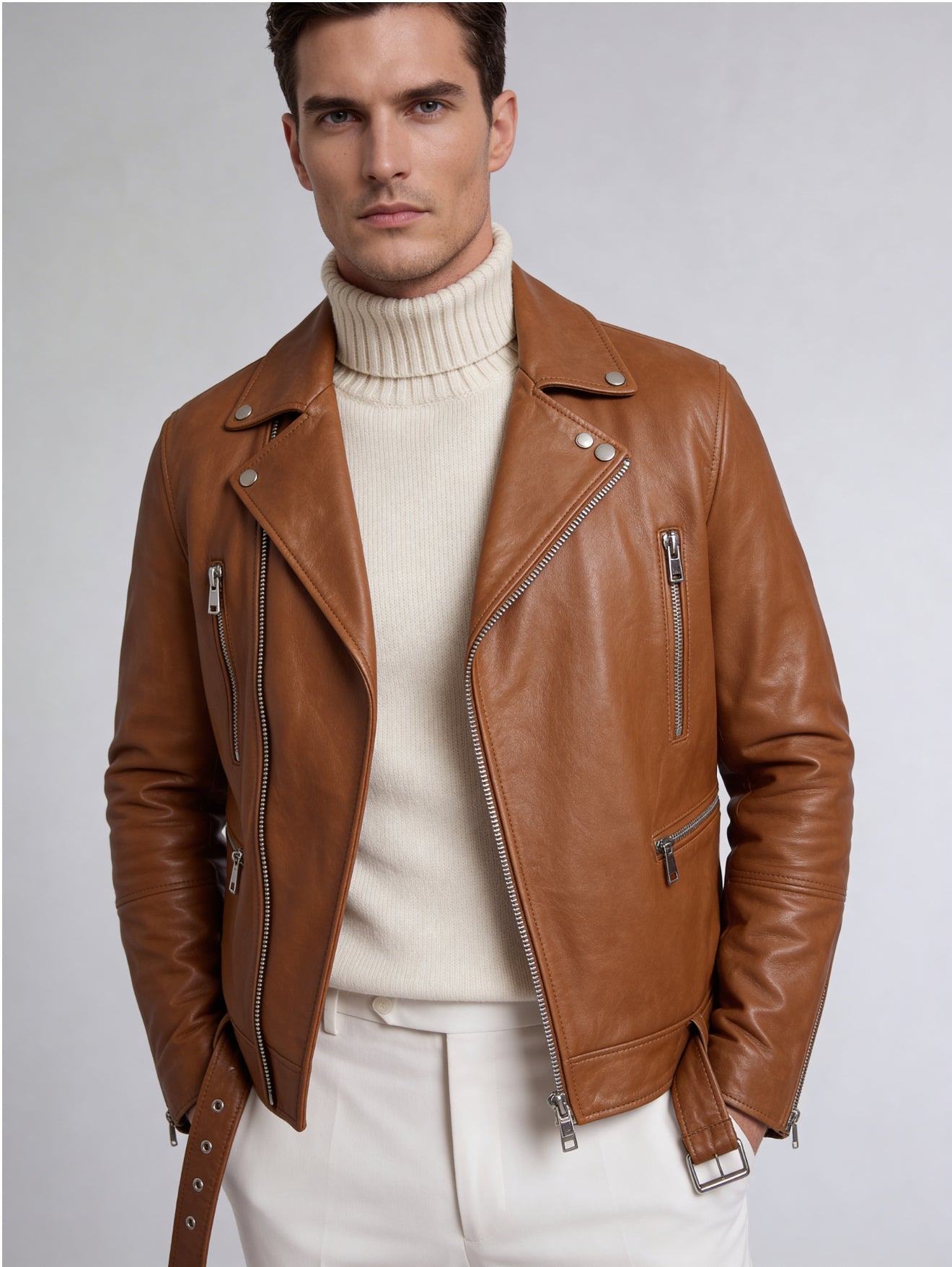 Raphael Leather Biker Jacket-3