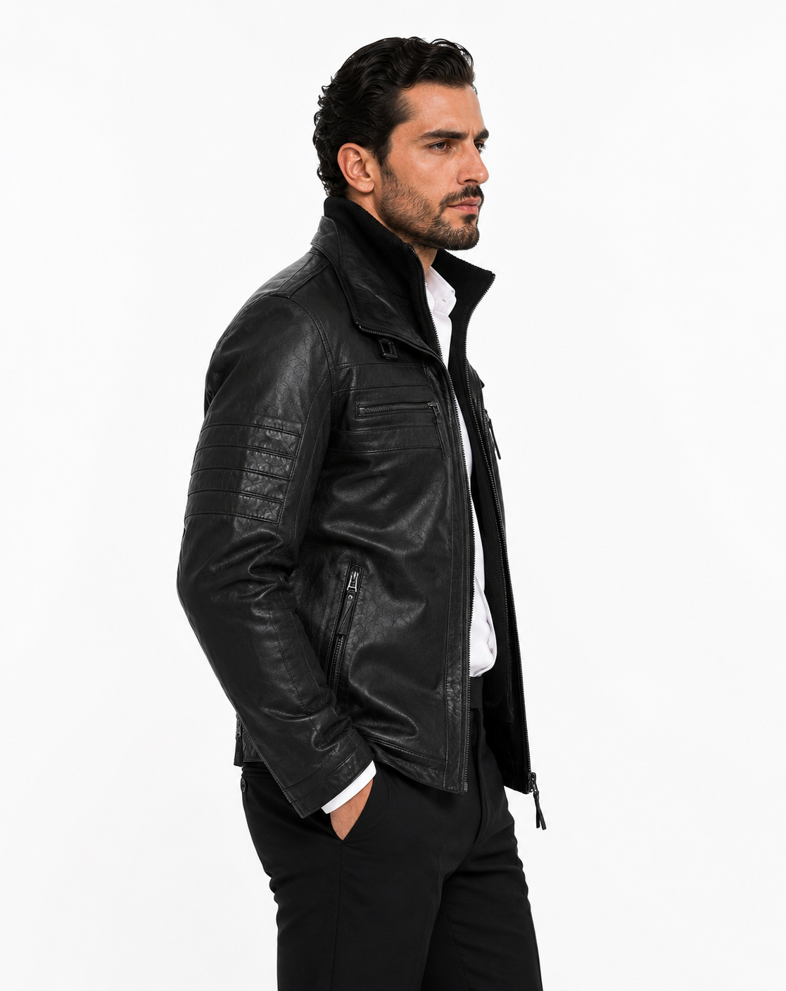 Baldwin Leather Jacket Black-thumbmail-2