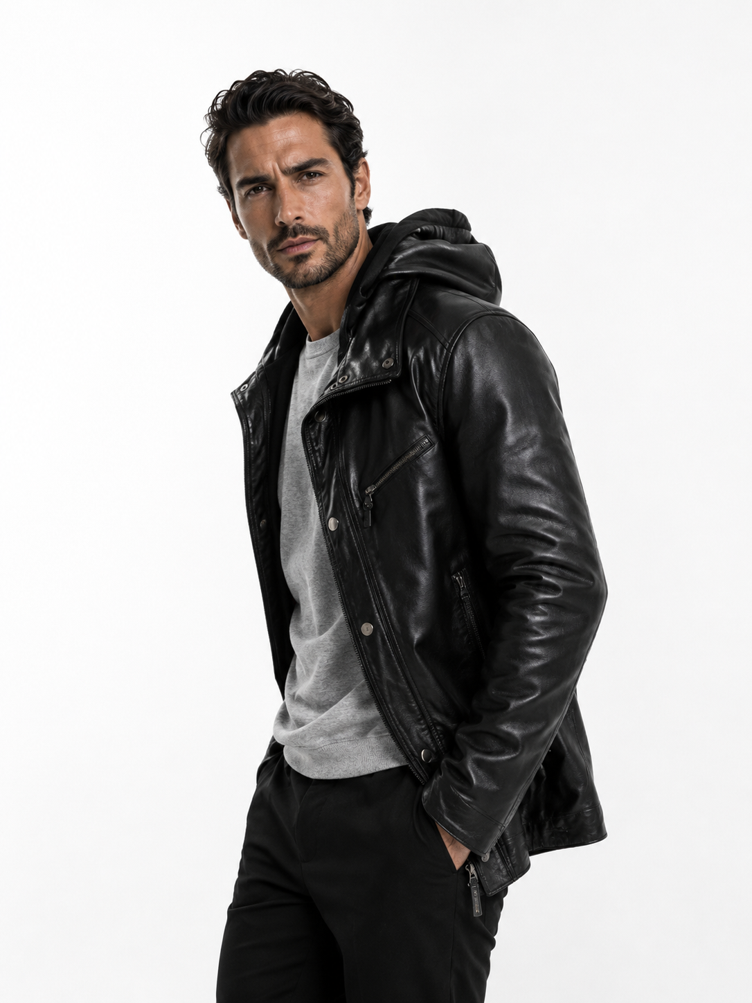 Varvatos Leather Jacket Black-thumbmail-2